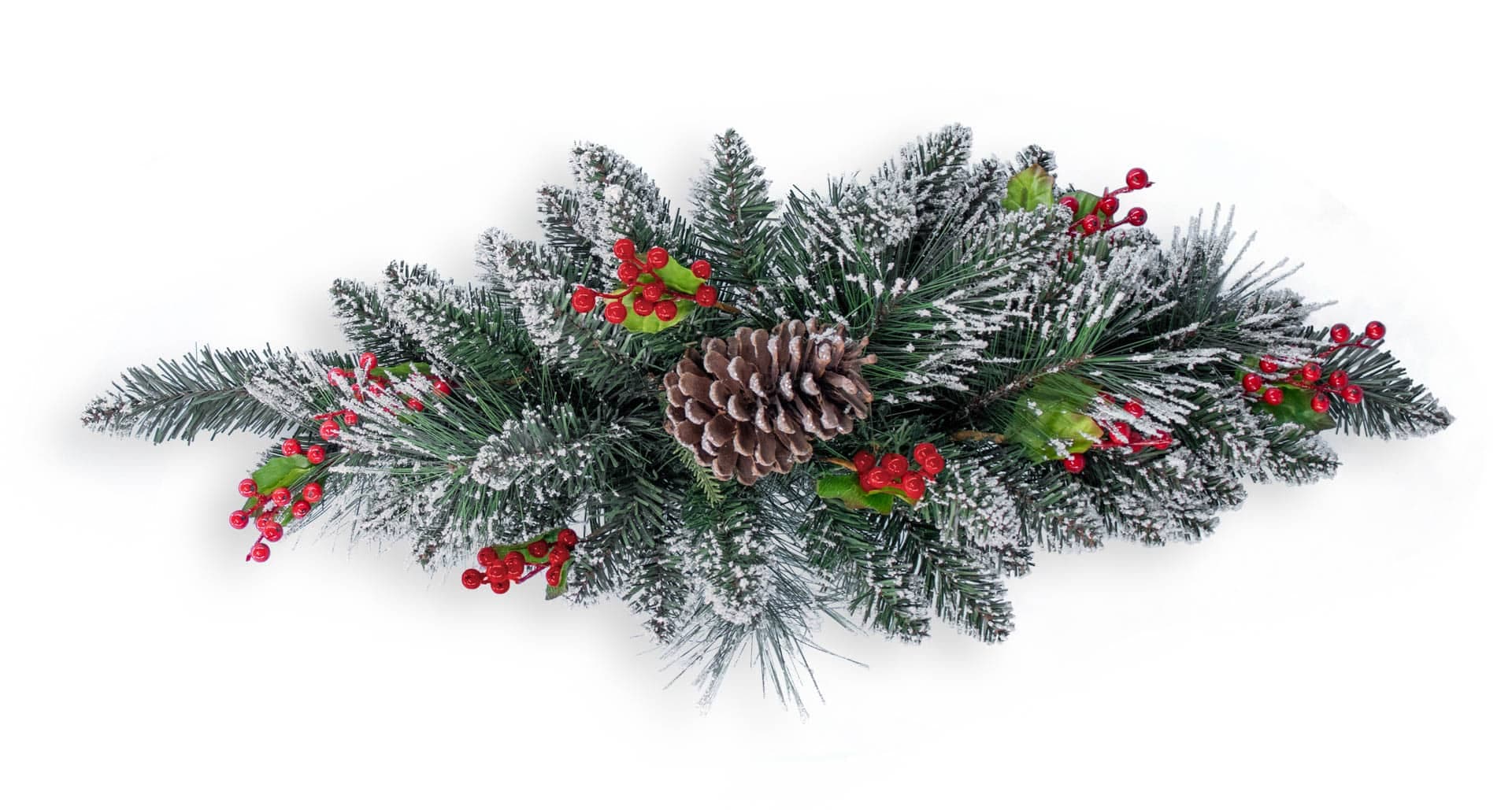 32″ Mixed Flocked Pine Swag