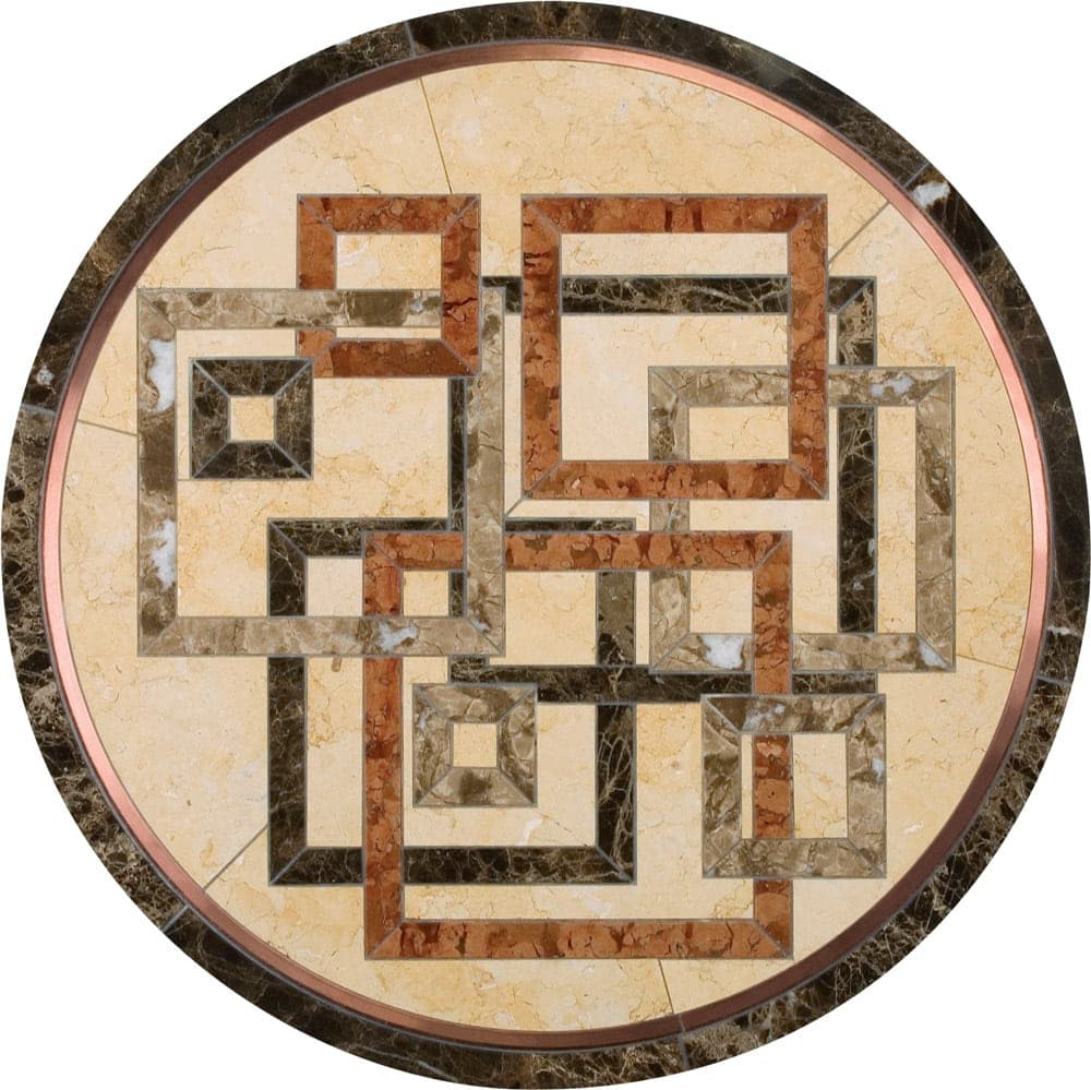 Helios Stone & Metal Medallion Deco