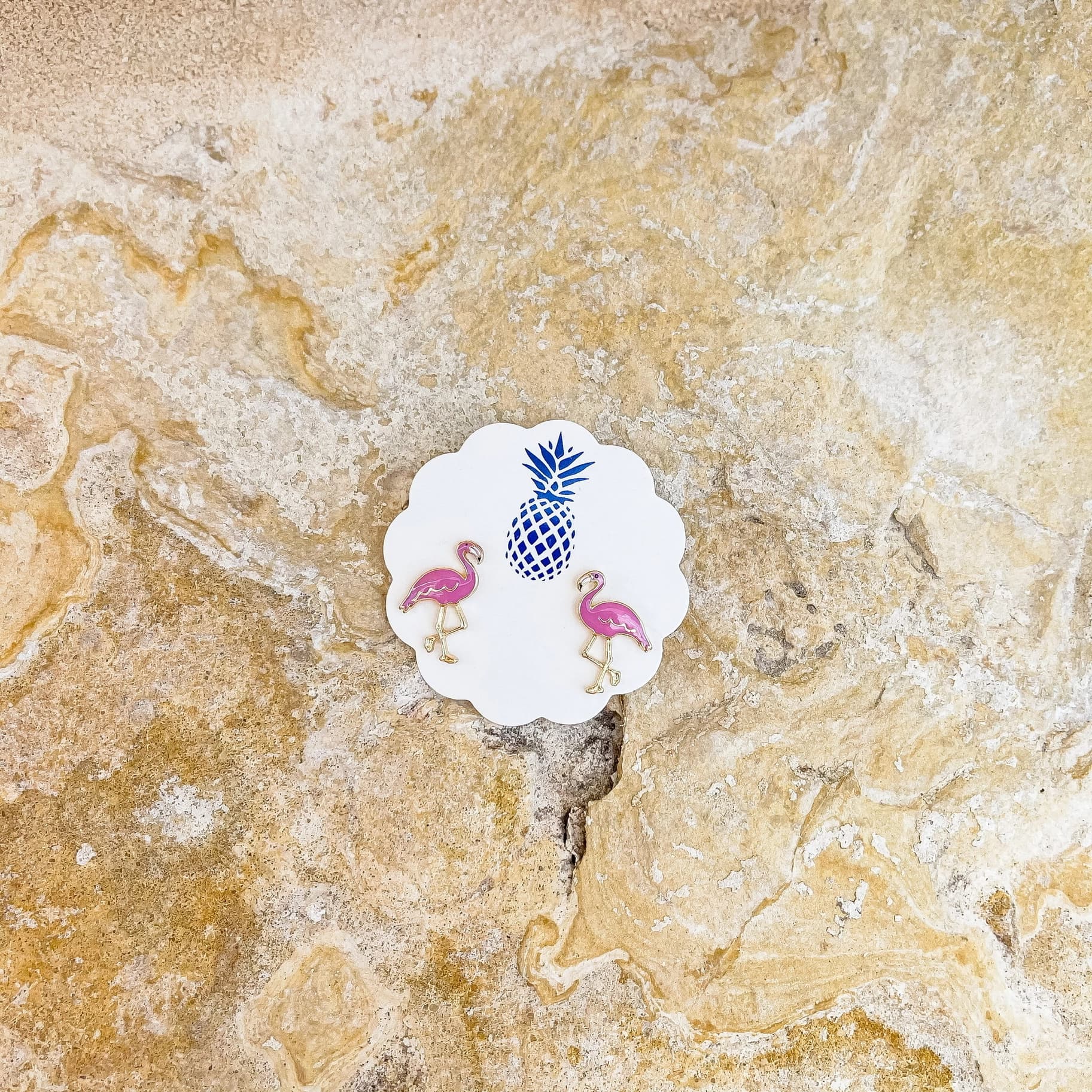 Flamingo Enamel Stud Earrings $9.99