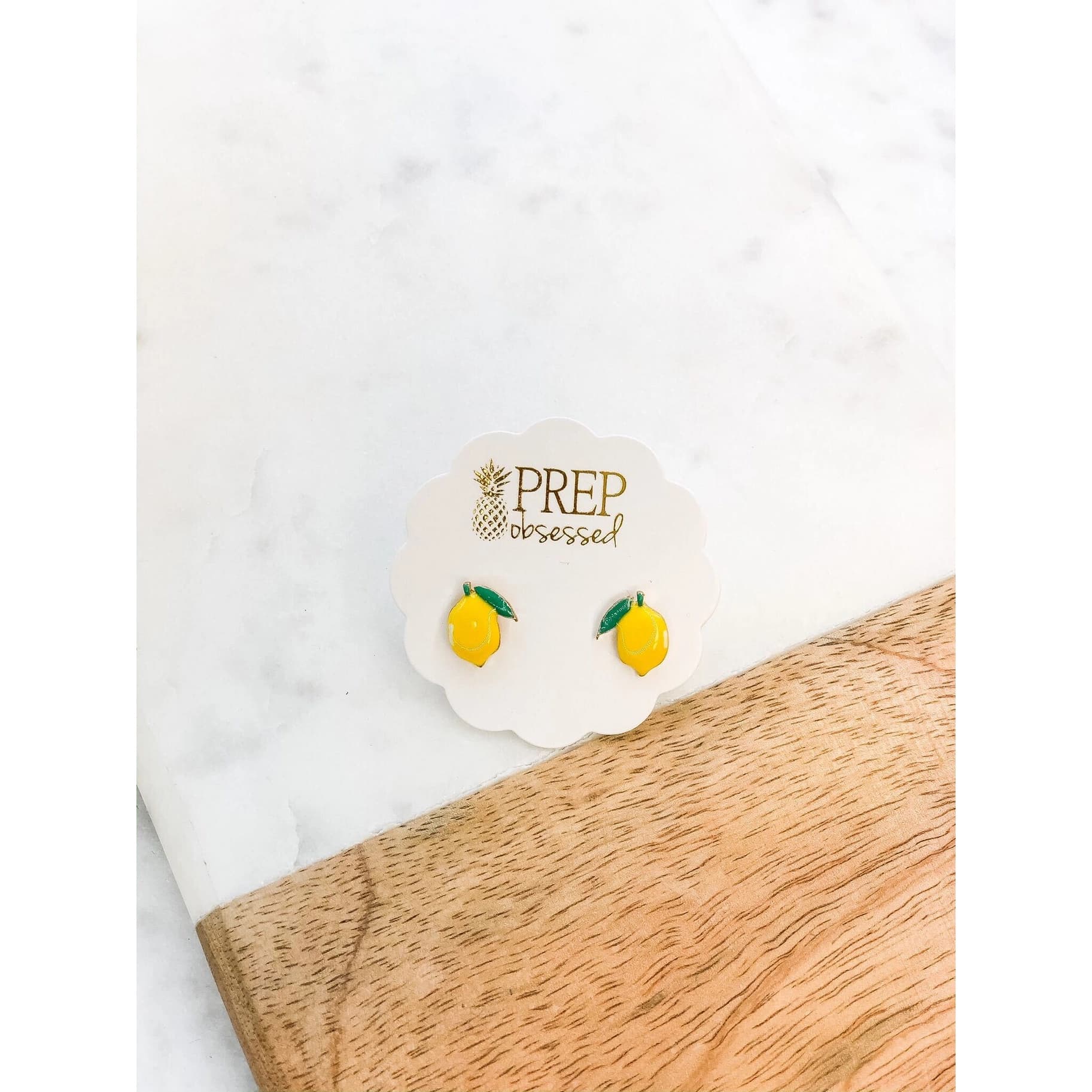 Lemon Enamel Stud Earrings $9.99