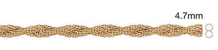Twist Brass Mesh Chain BRA613