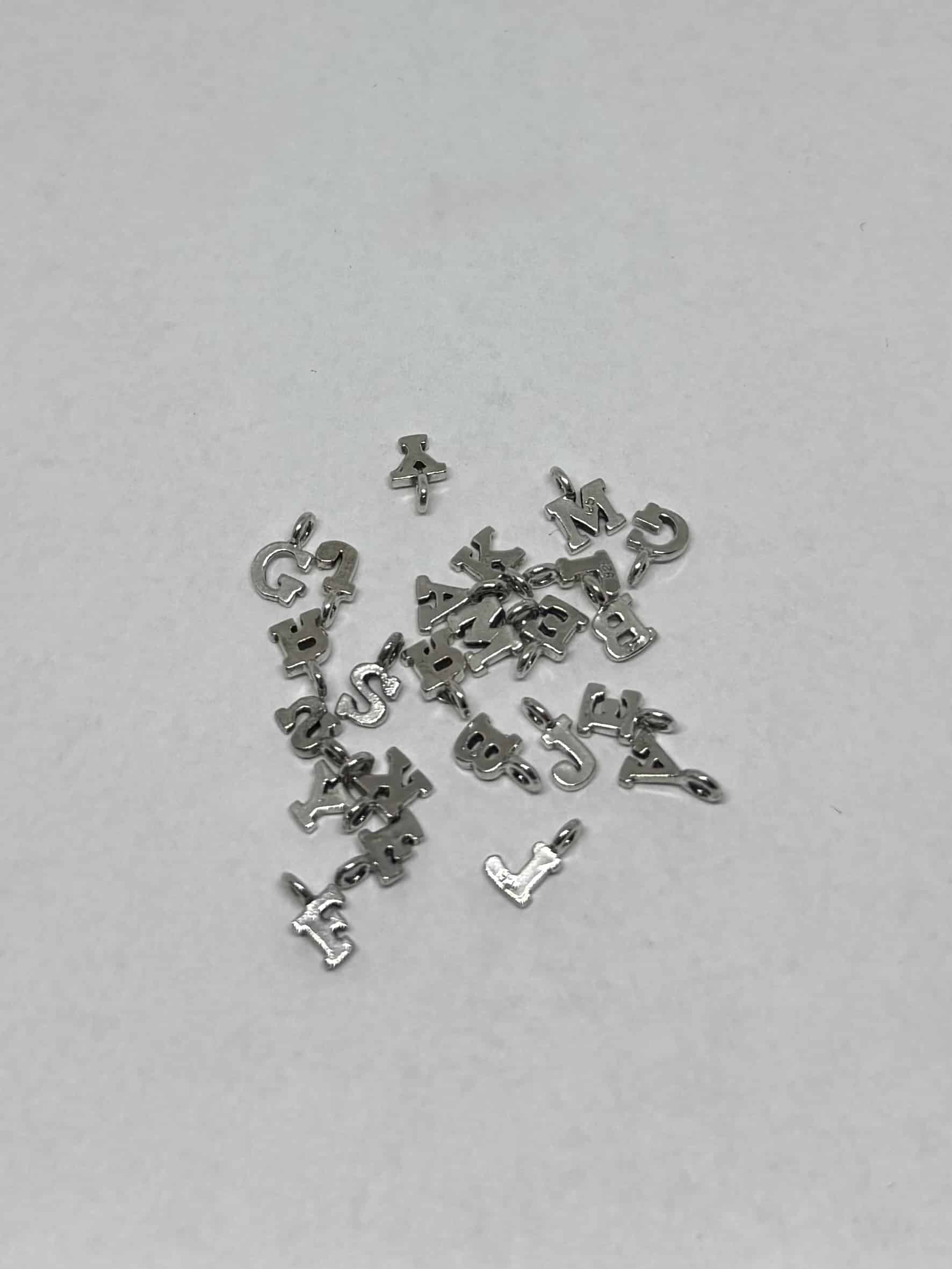 3/16” Alphabet Letter Sterling Siver Charms