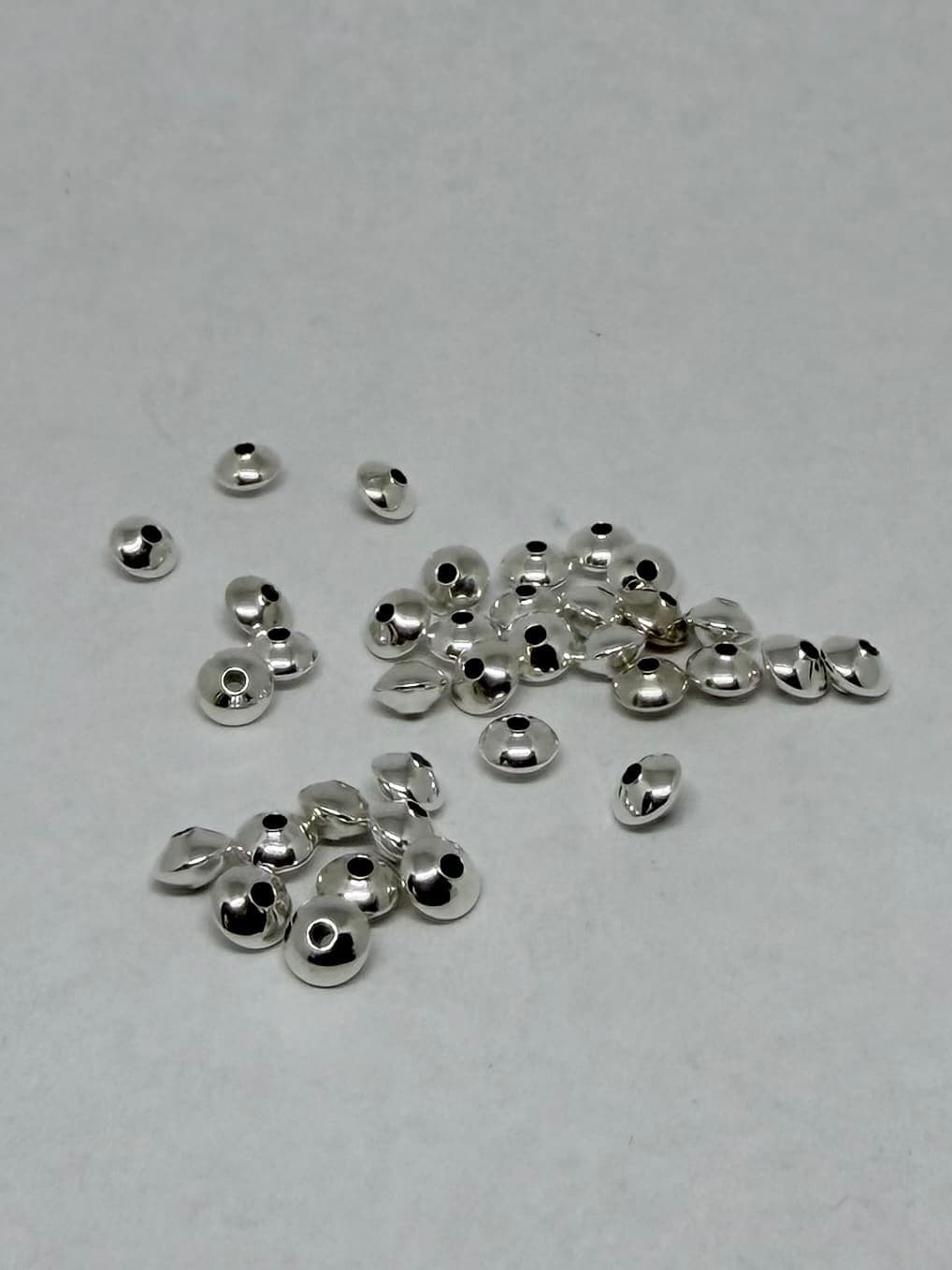 Round Sterling Silver Saucer Bead