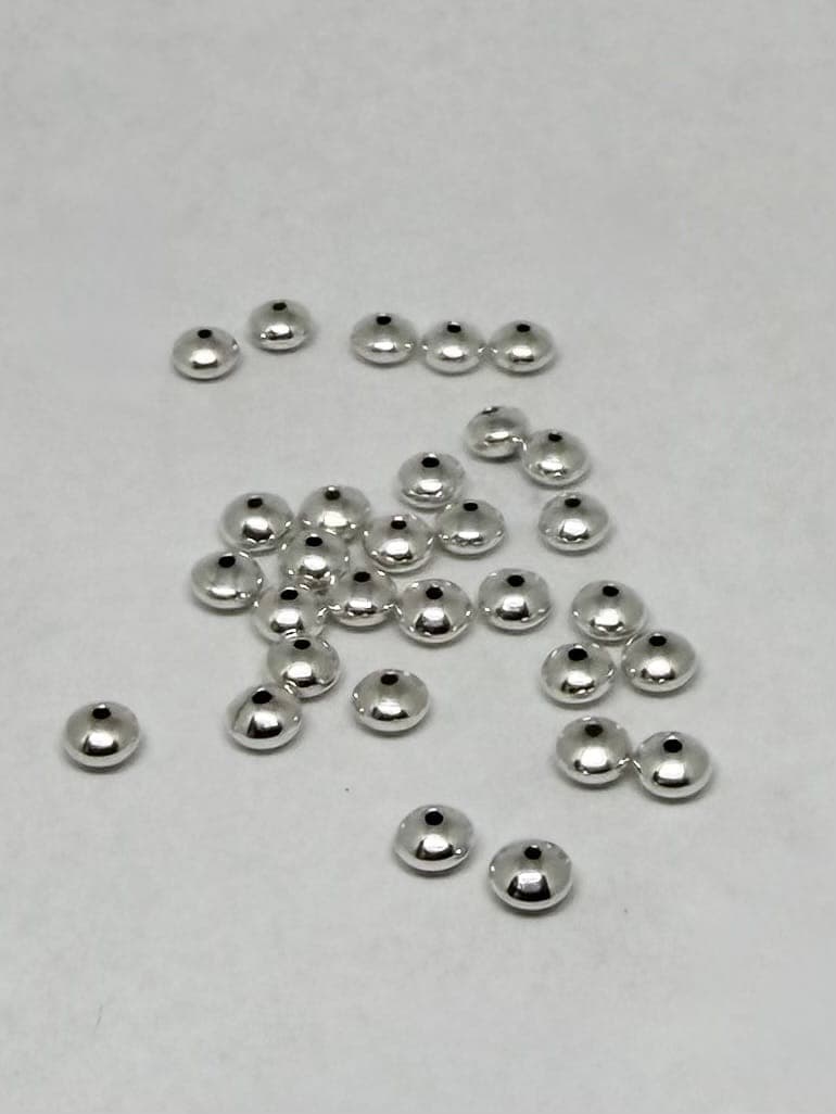 Round Sterling Silver Saucer Bead