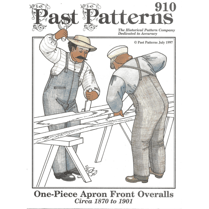 Late 1800s One Piece Apron Front Overalls Downloads | Past Patterns 0910