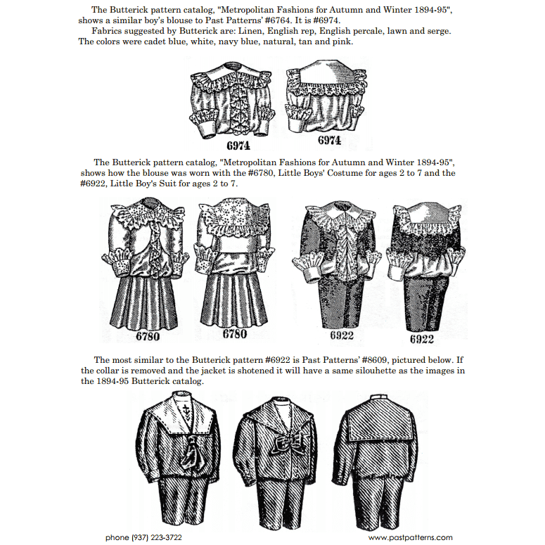 Gilded Age Blouse Downloads for 3-Year-Old Boy | Past Patterns 6764 - thumbnail 5