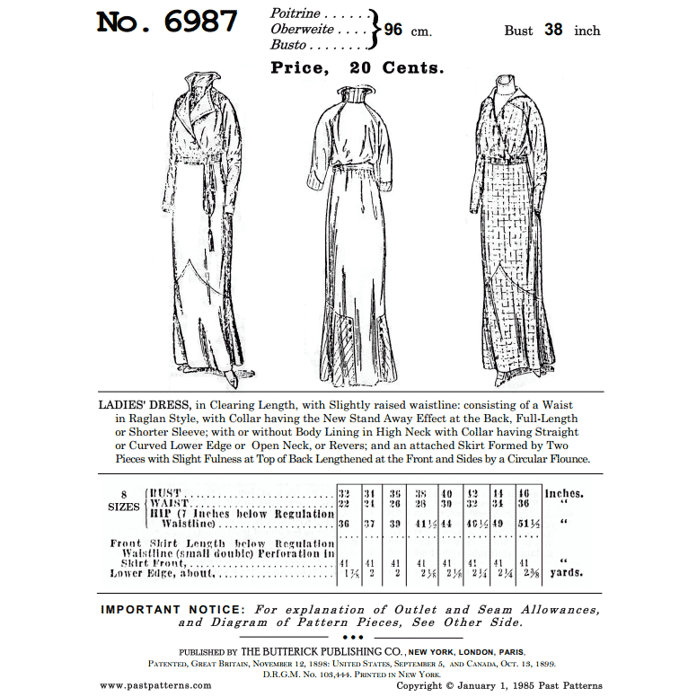 Mid 1910s Dress Downloads | Past Patterns 6987