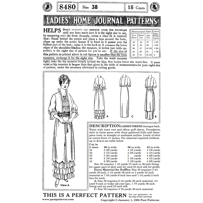 Edwardian Dress Downloads | Past Patterns 8480