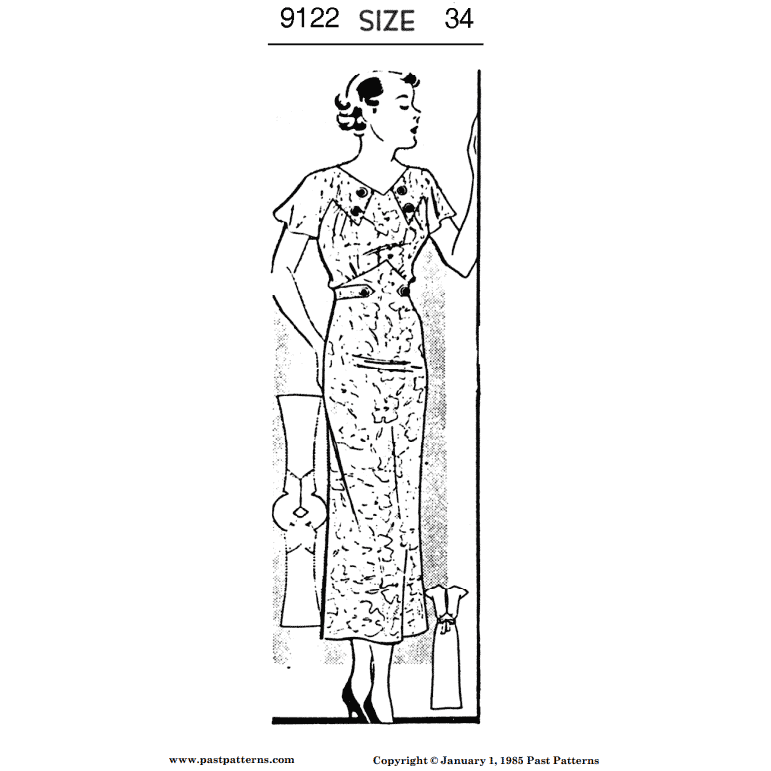Mid 1930s Summer Dress Downloads | Past Patterns 9122
