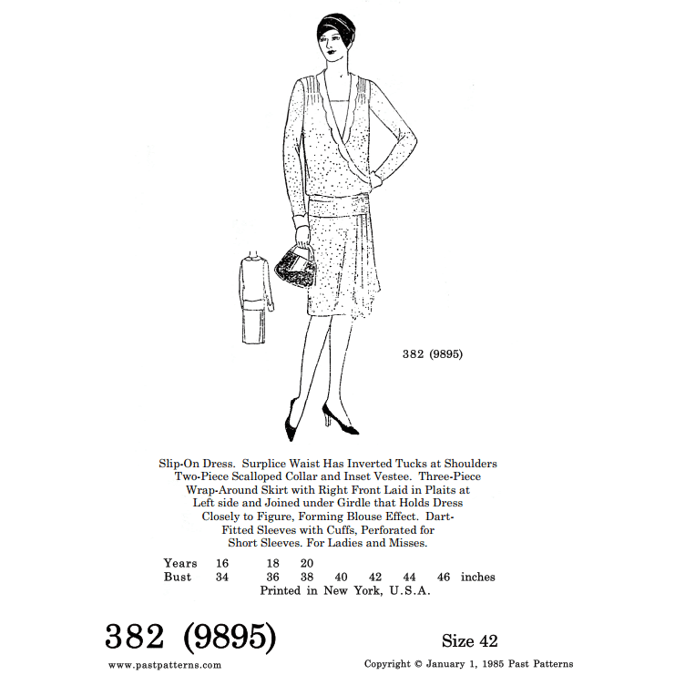 Late 1920s Slip-On Dress Downloads | Past Patterns 9895