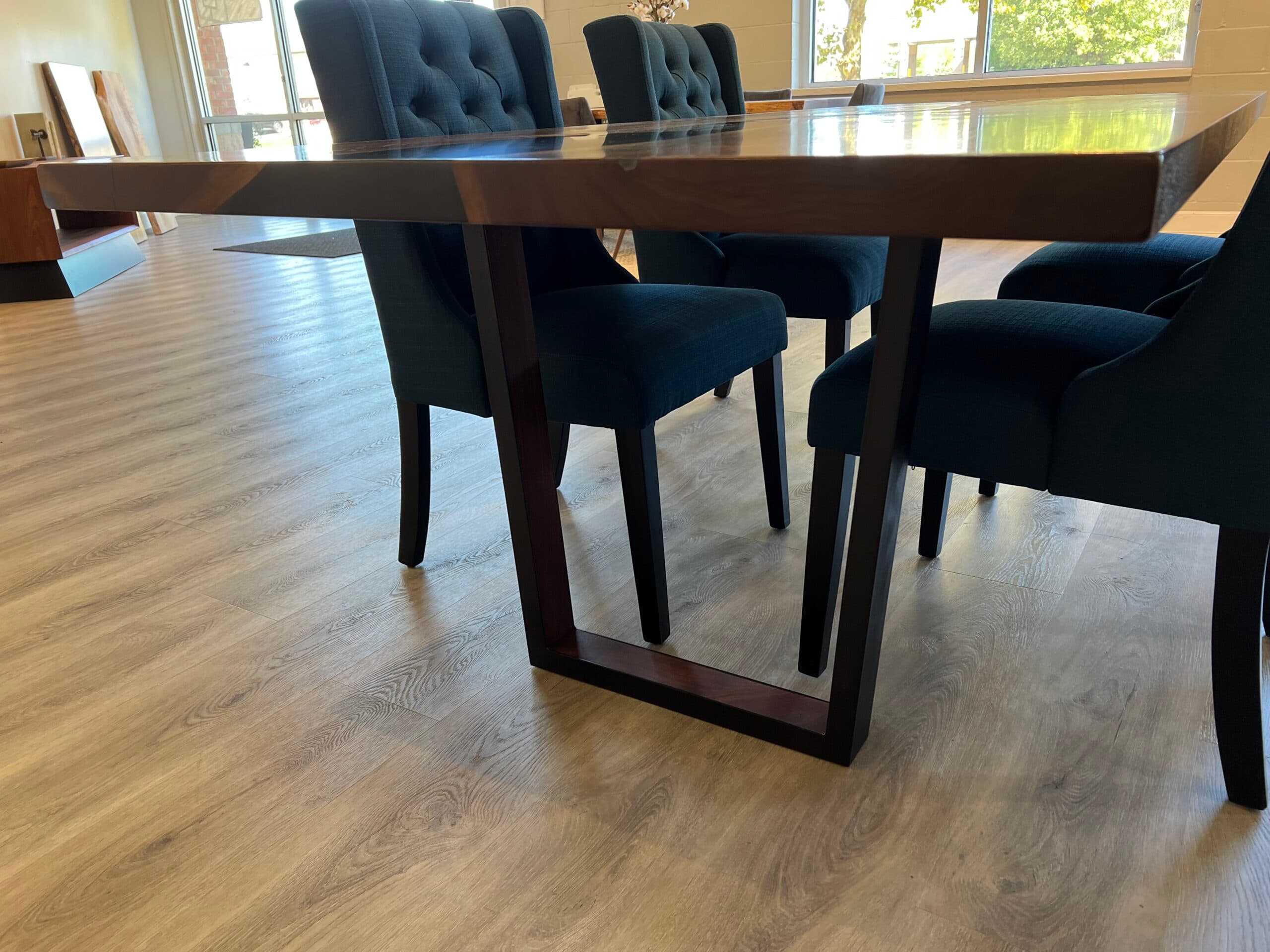 Walnut Epoxy River Dining Table<br>Big Bend Series – 8′ - thumbnail 5