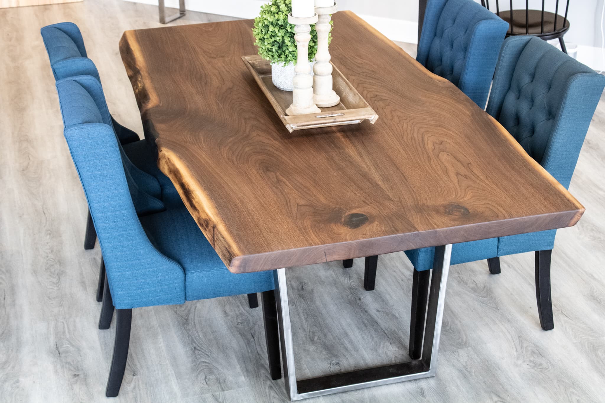 Blues Creek Live Edge<br>Walnut Dining Table – 7′