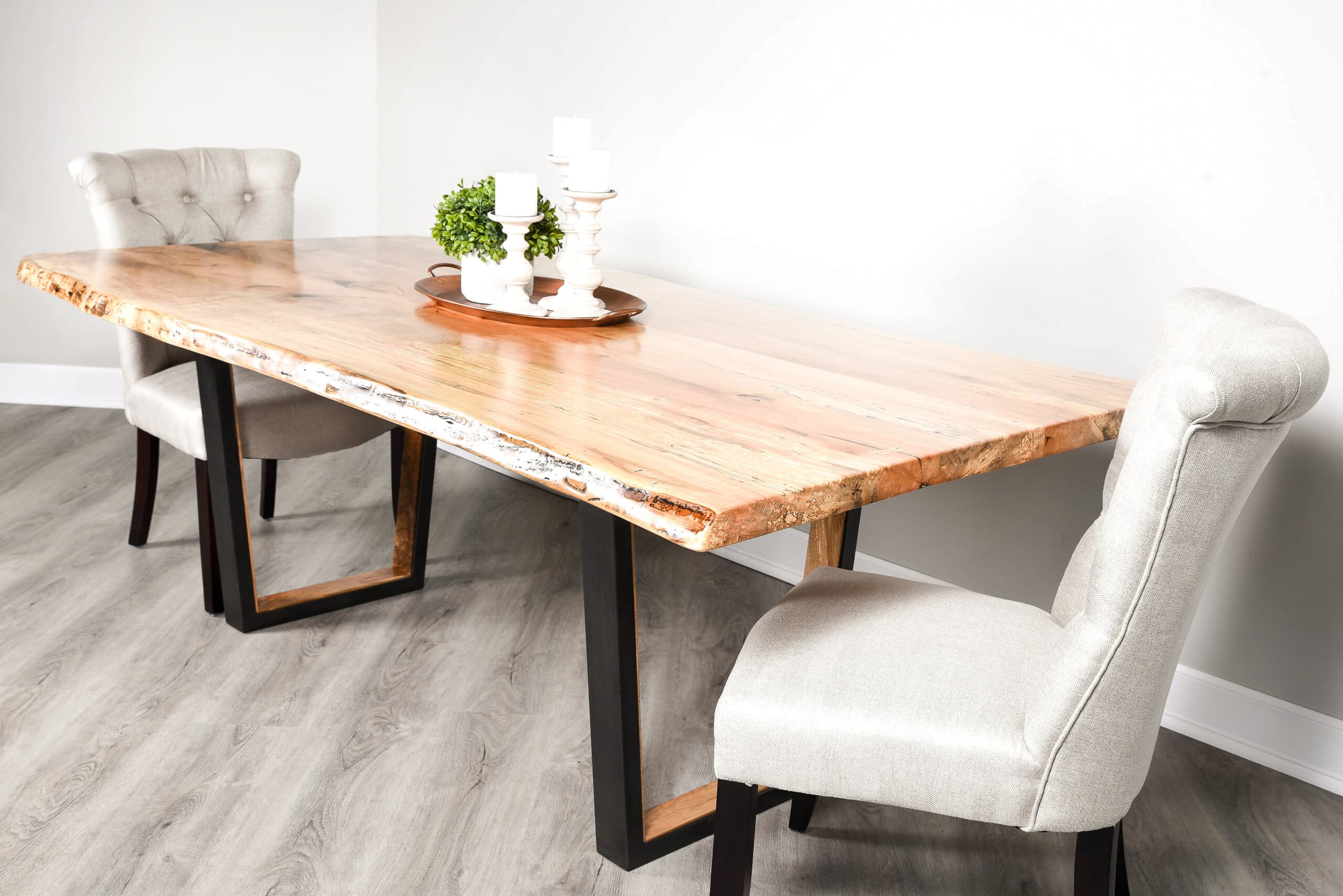 Standard with Wood Inlay Dining Table Base - thumbnail 3