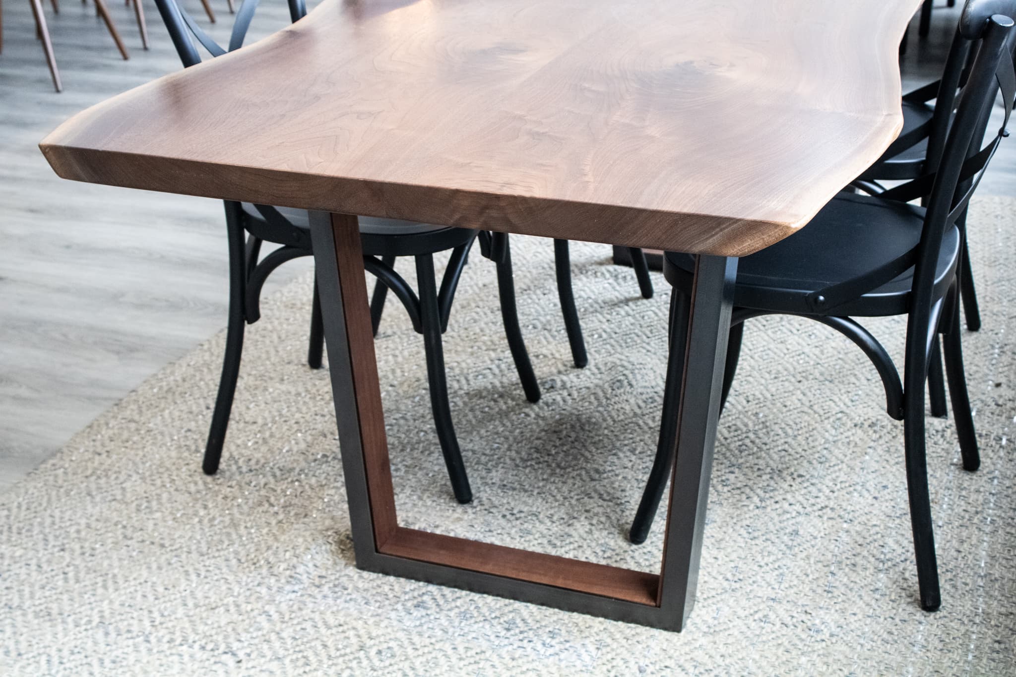 Standard with Wood Inlay Dining Table Base - thumbnail 2