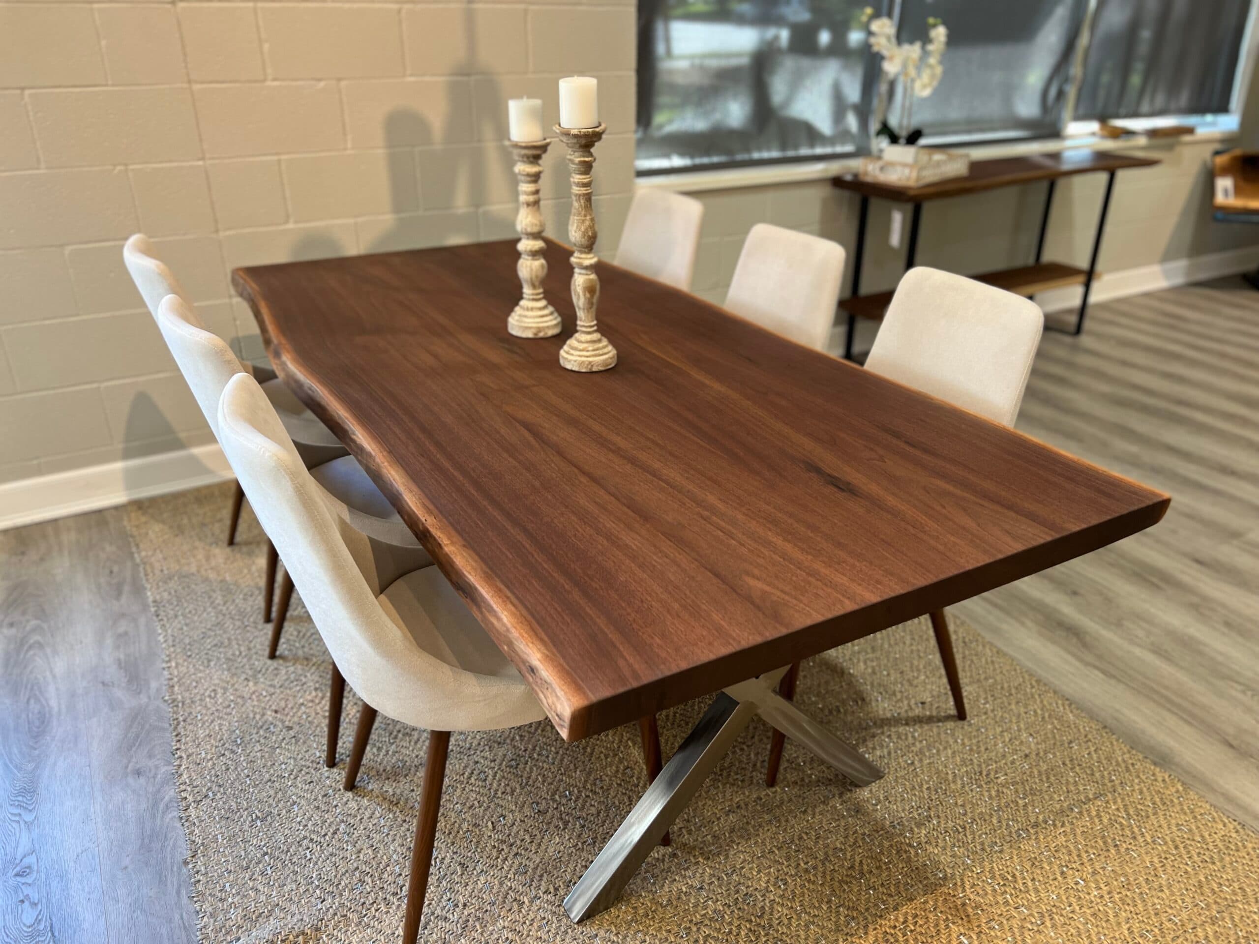 Pike Live Edge<br>Walnut Dining Table – 7′