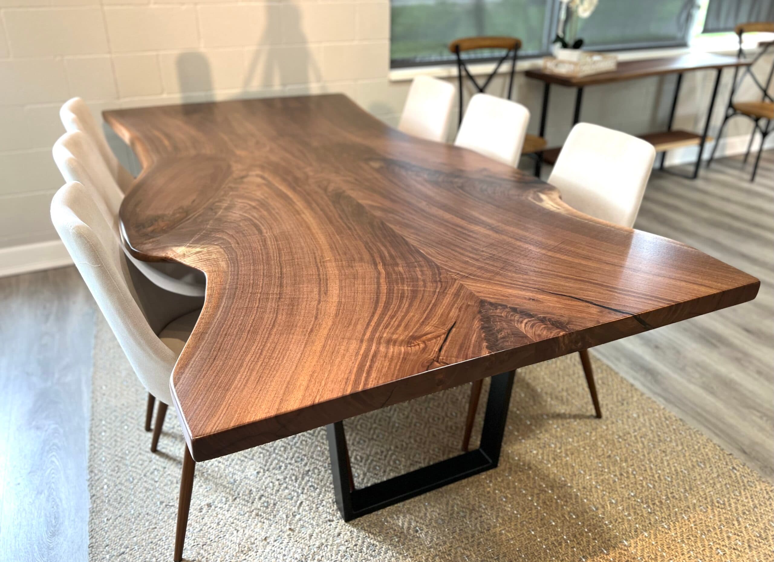 Cascades Live Edge<br>Walnut Dining Table – 8′