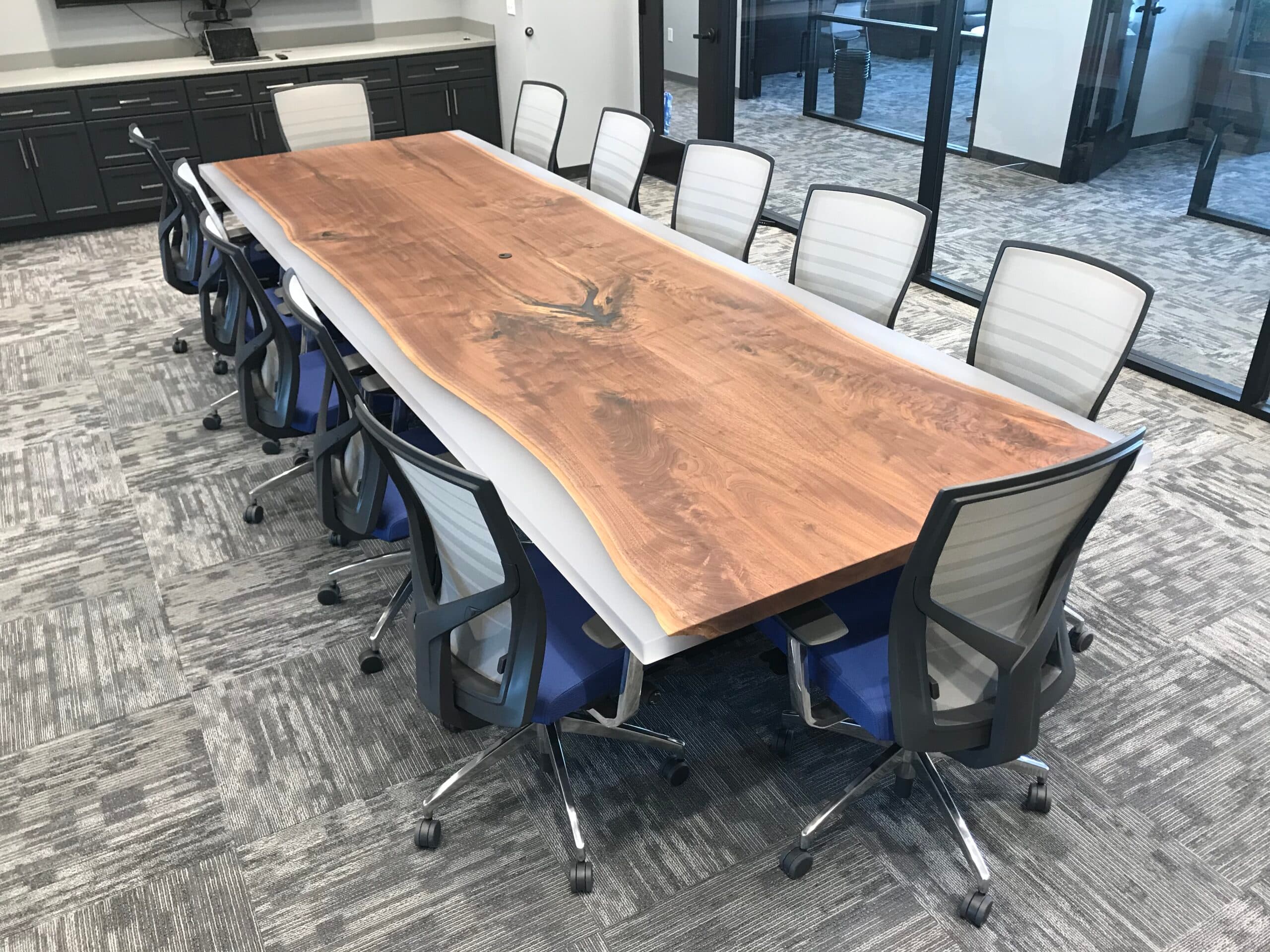 Cast Edge Walnut Conference Table<br>Olympic Series 15′