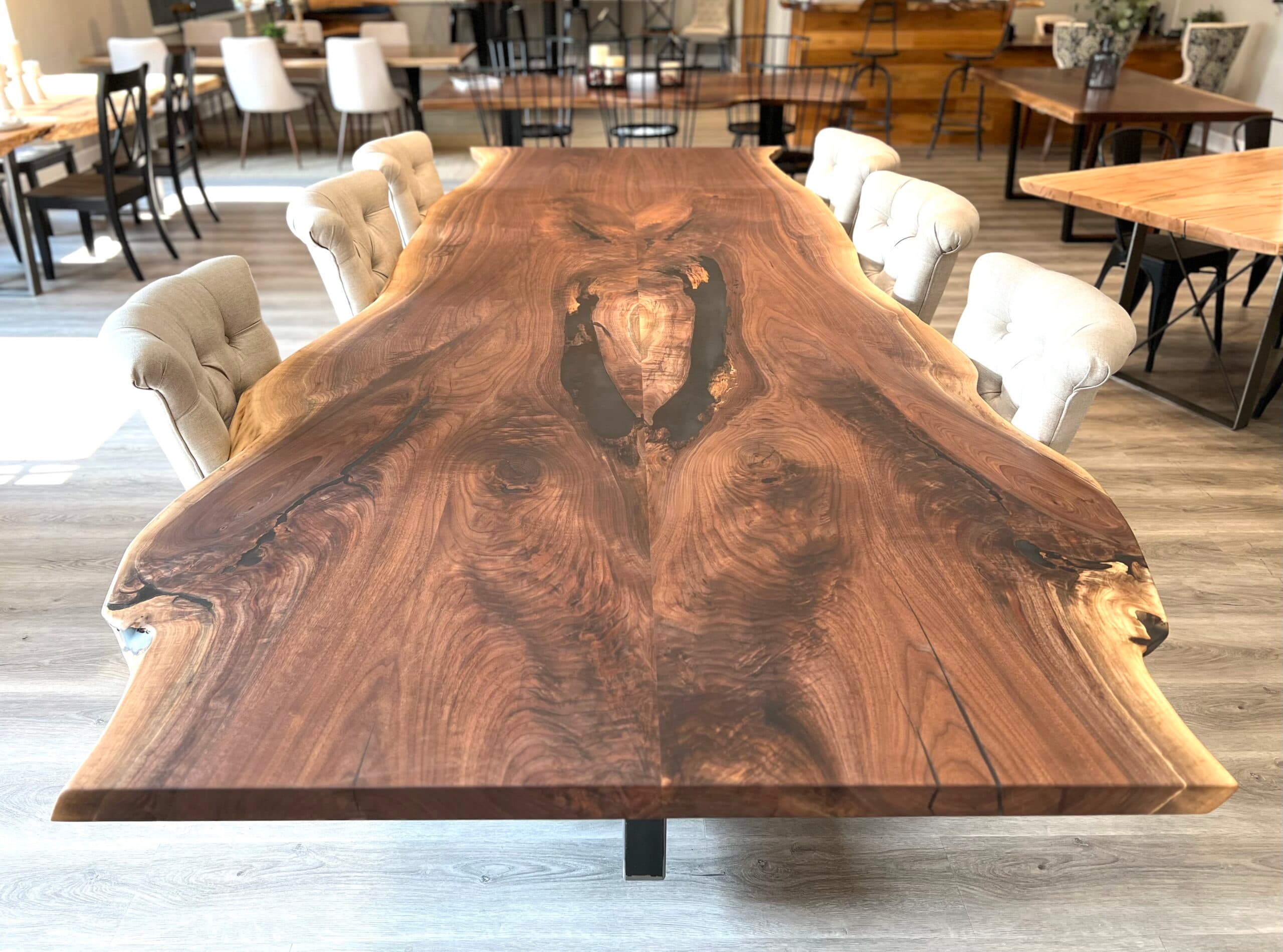 Live Edge Walnut Dining Table<br>Mammoth Series – 12′
