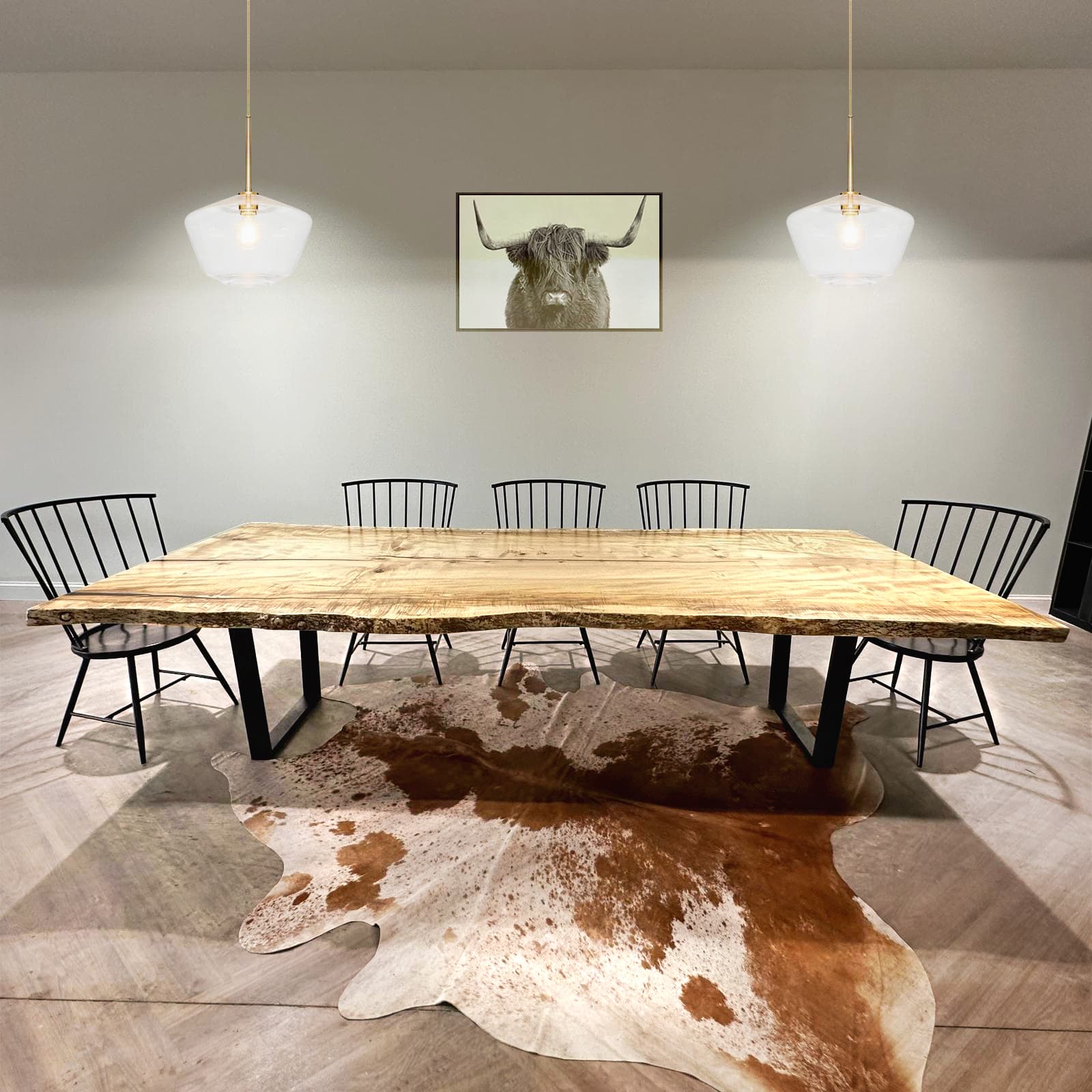 Live Edge Maple Dining Table<br>Hocking Series – 10′