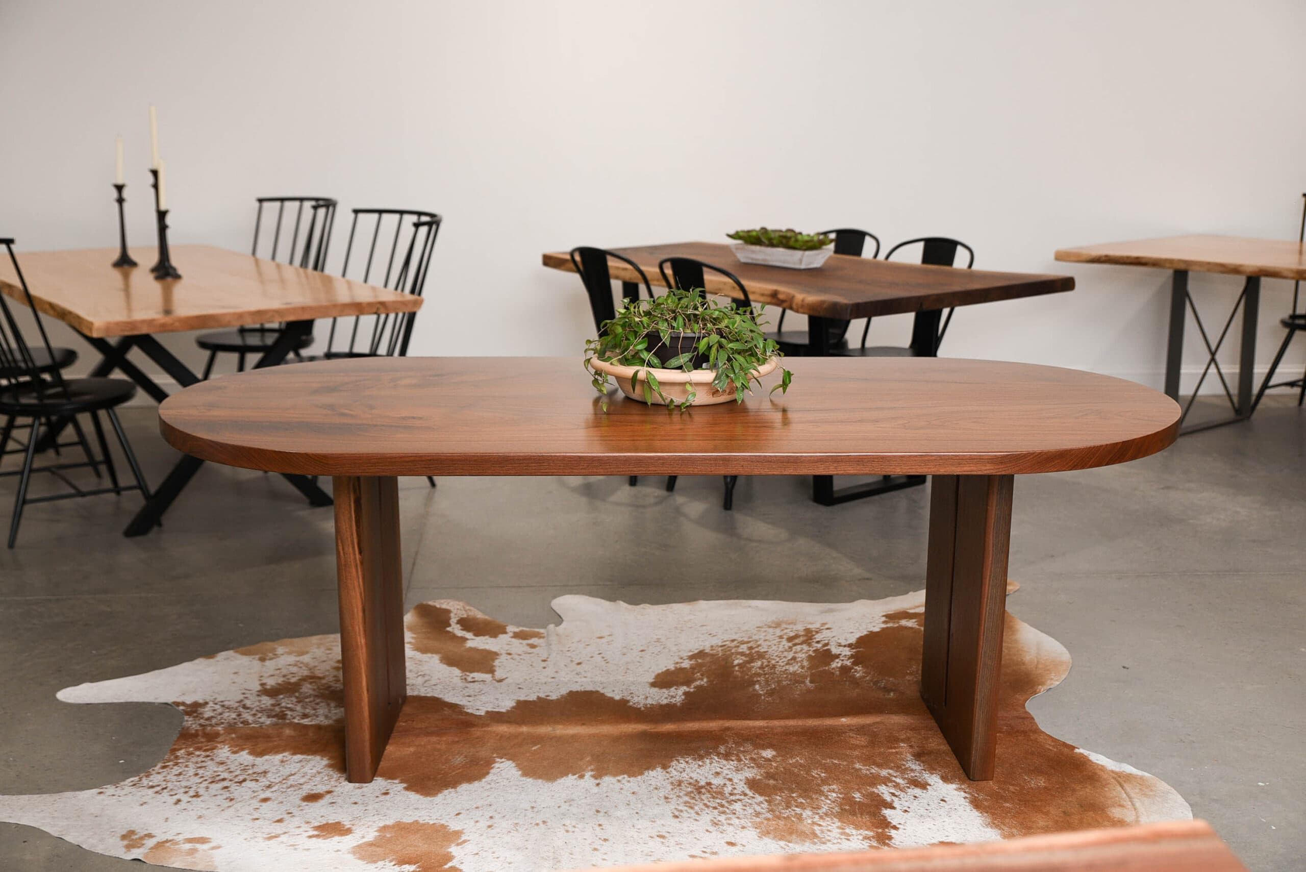 Oval Walnut Dining Table<br>Gallant Series – 6.5′