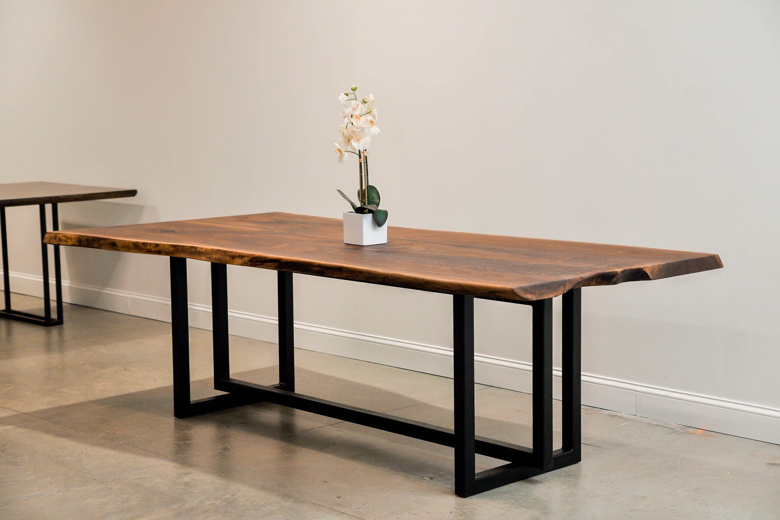 Walnut Live Edge Book-Matched Dining Table – 8′