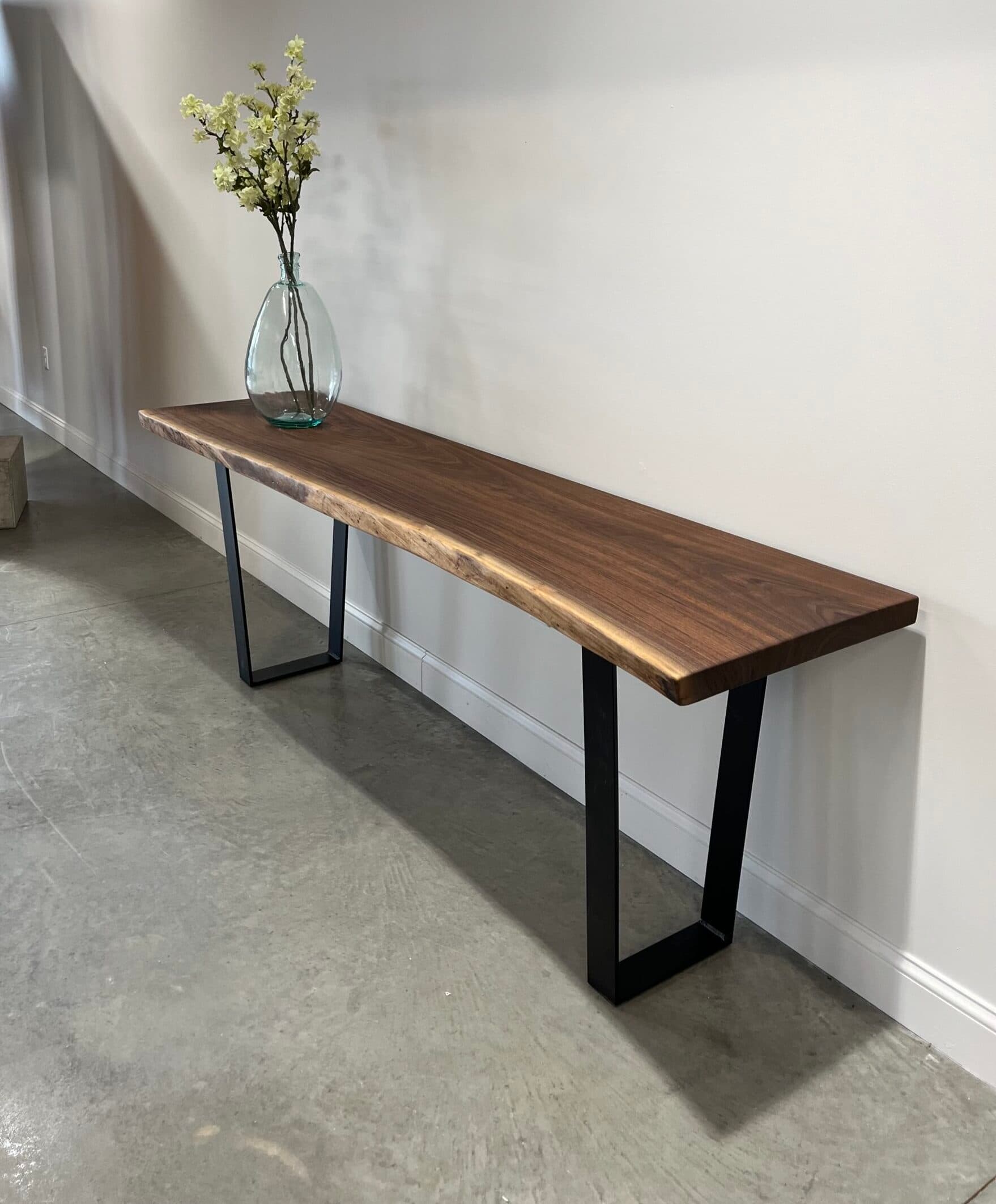 Live Edge Walnut Console Table – 8′