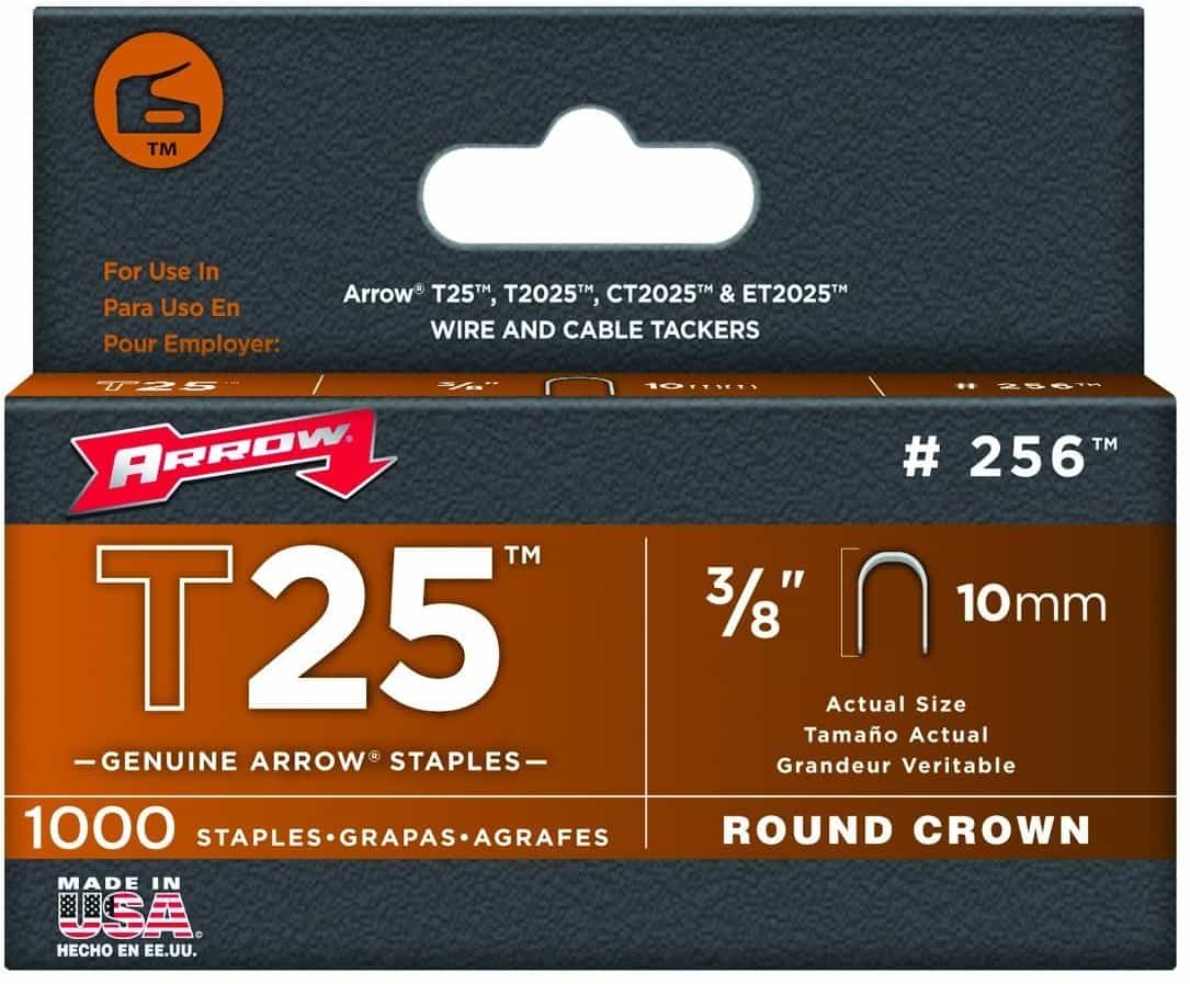 1,000 T25 3/8″ Cable Staples For Rush Seat Weaving, Fits T25 Stapler