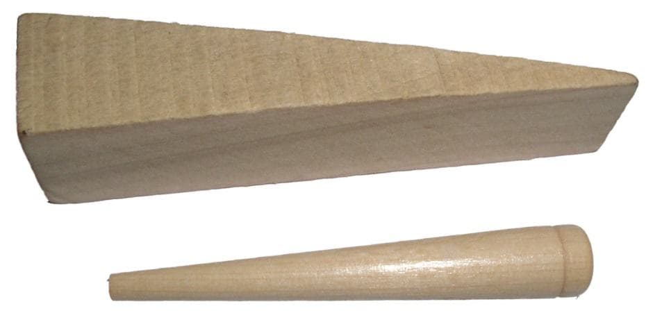 One Wood Wedge & One Wood Peg used in Rush Weaving