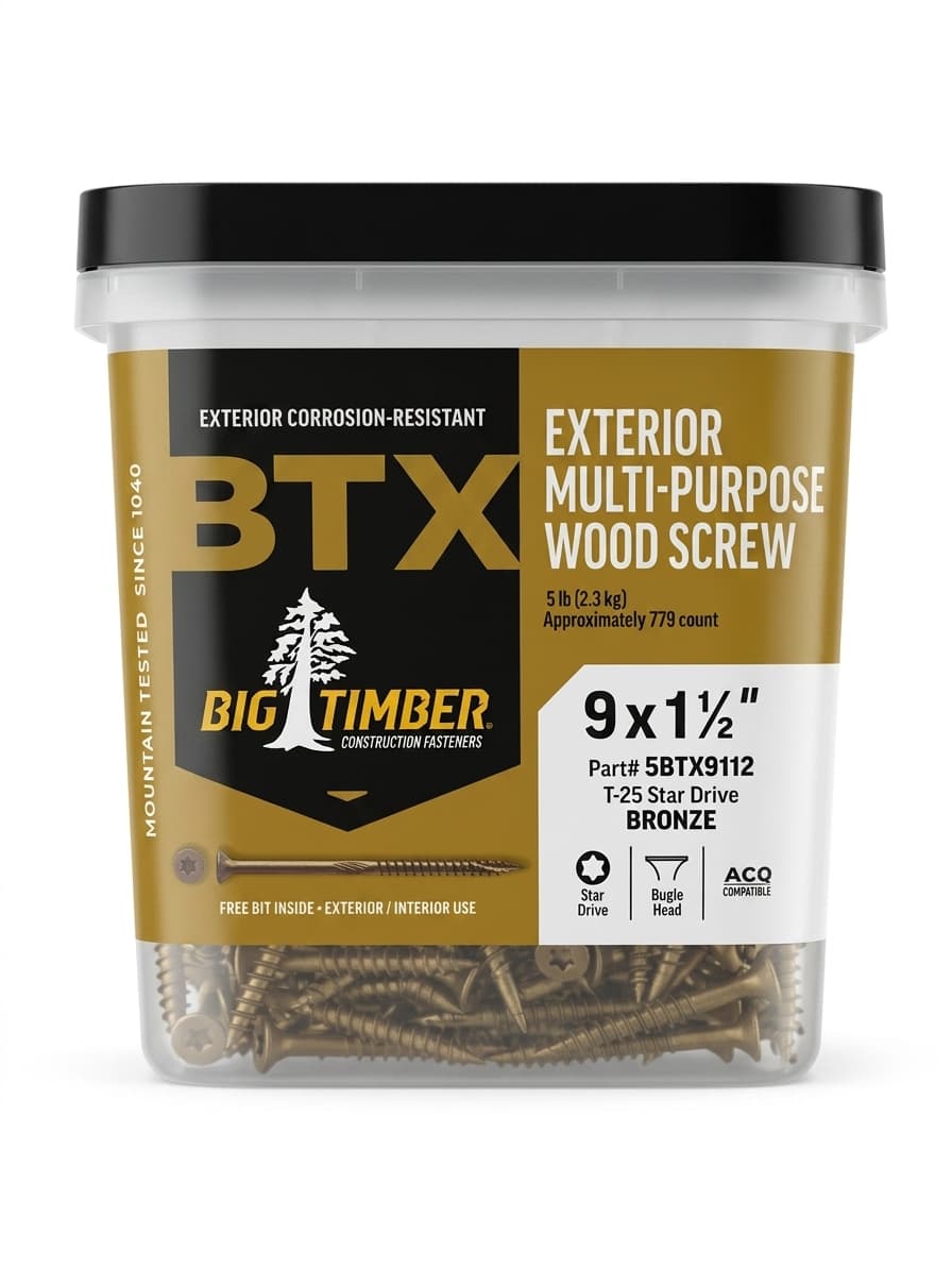 #9 x 1-1/2″ BTX Bronze T25 Flathead Screws - thumbnail 2