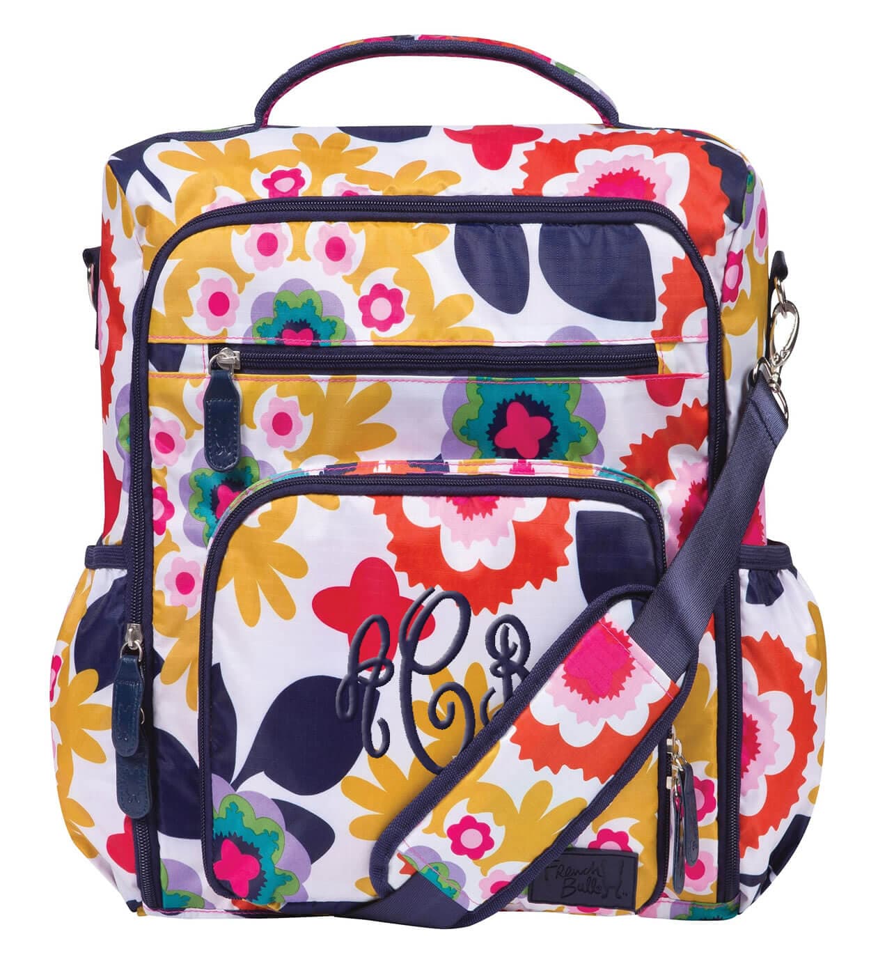 Monogrammed Backpack Diaper Bag – Colorful Floral