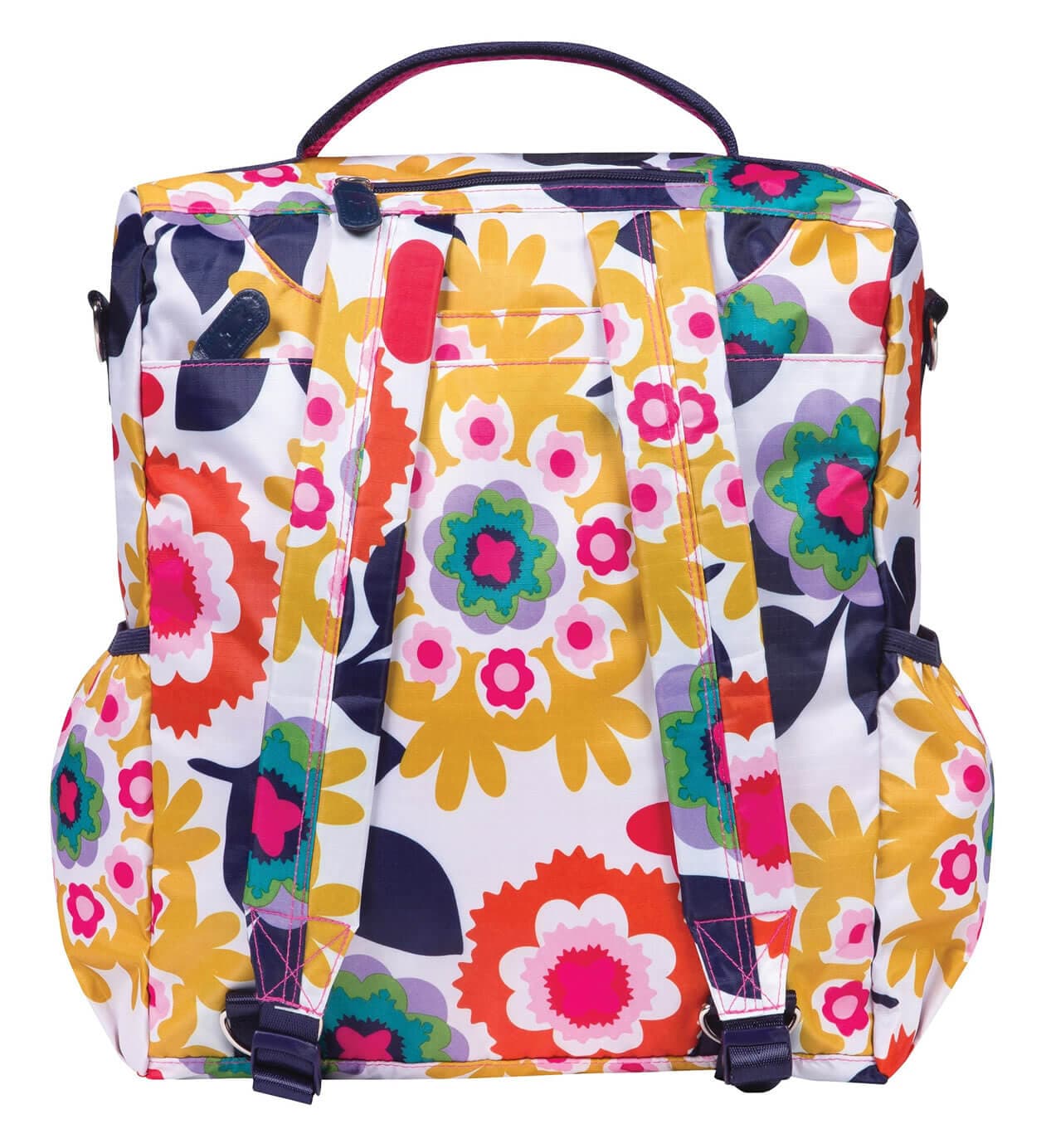 Monogrammed Backpack Diaper Bag – Colorful Floral - thumbnail 5
