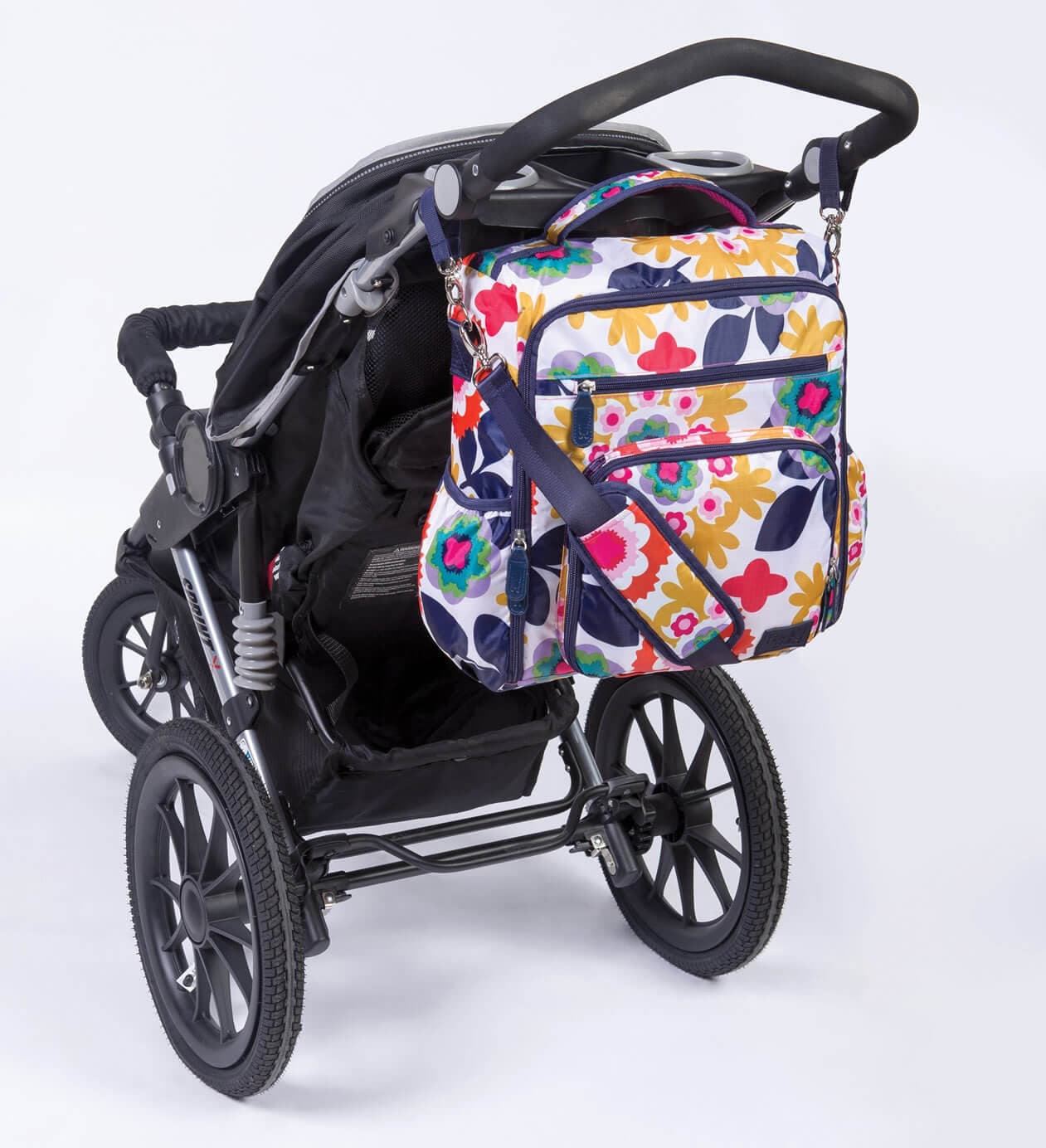 Monogrammed Backpack Diaper Bag – Colorful Floral - thumbnail 8