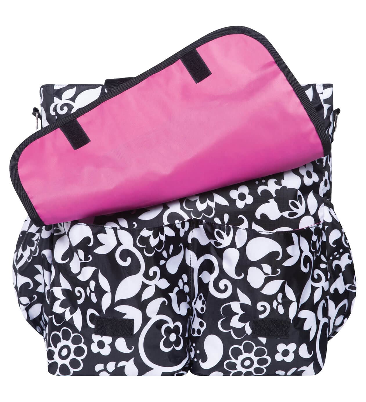 Monogrammed Diaper Bag Tote – Black & White - thumbnail 2
