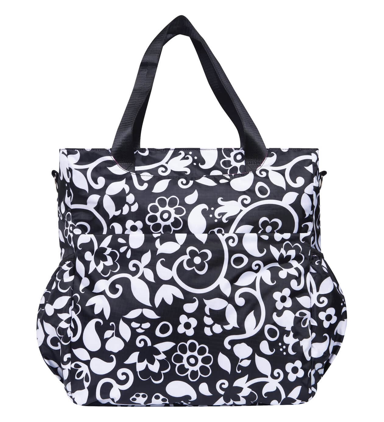 Monogrammed Diaper Bag Tote – Black & White - thumbnail 5
