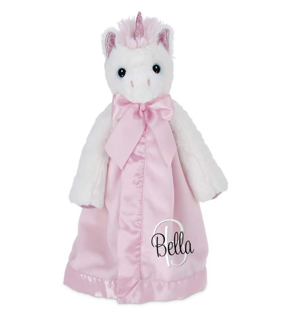 Unicorn Snuggle Blanket with Name & Initial