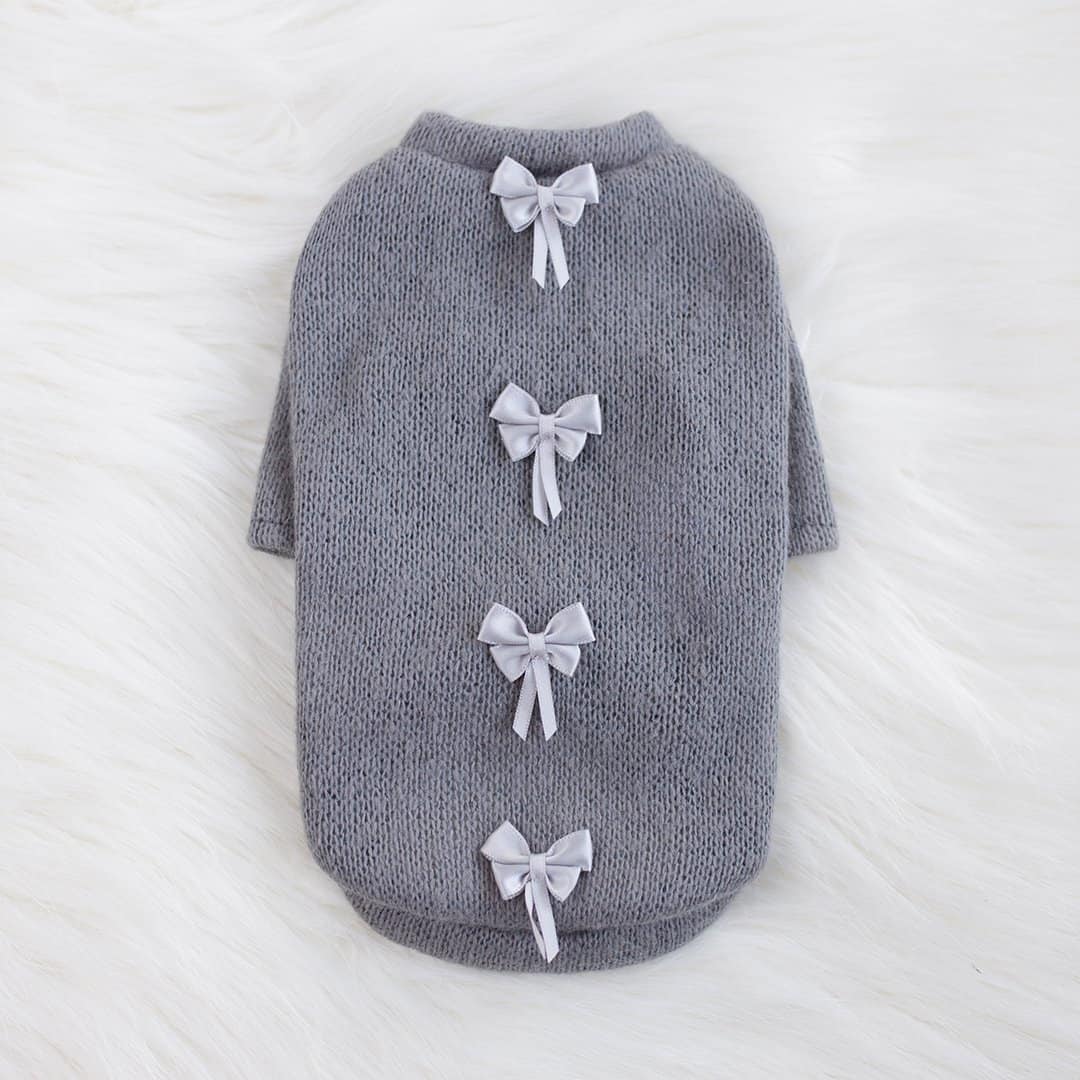 Luxury Dainty Bow Dog Sweater