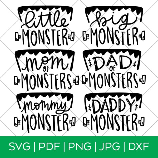 Monster Family SVG Cut File BUNDLE