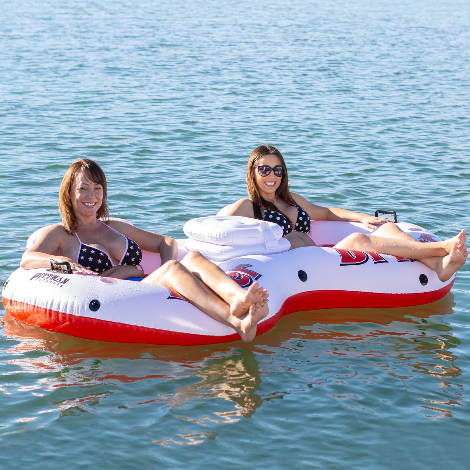 2 Person River Tube Float with Cooler | Heavy Duty Double River Tube | River Drifter