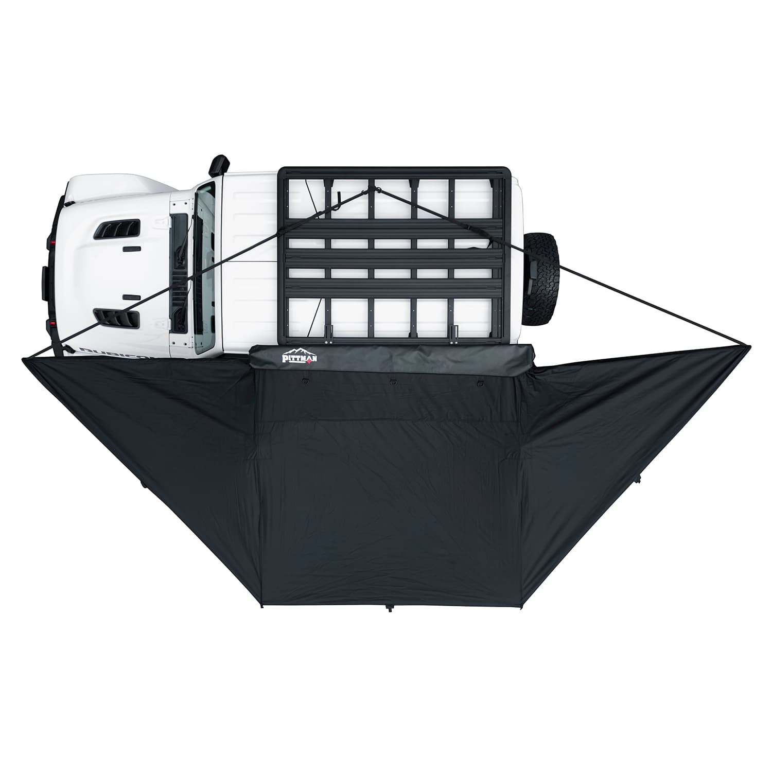 Pittman Outdoors 180 Degree Overlanding Side Awning with Built-in LED Lighting