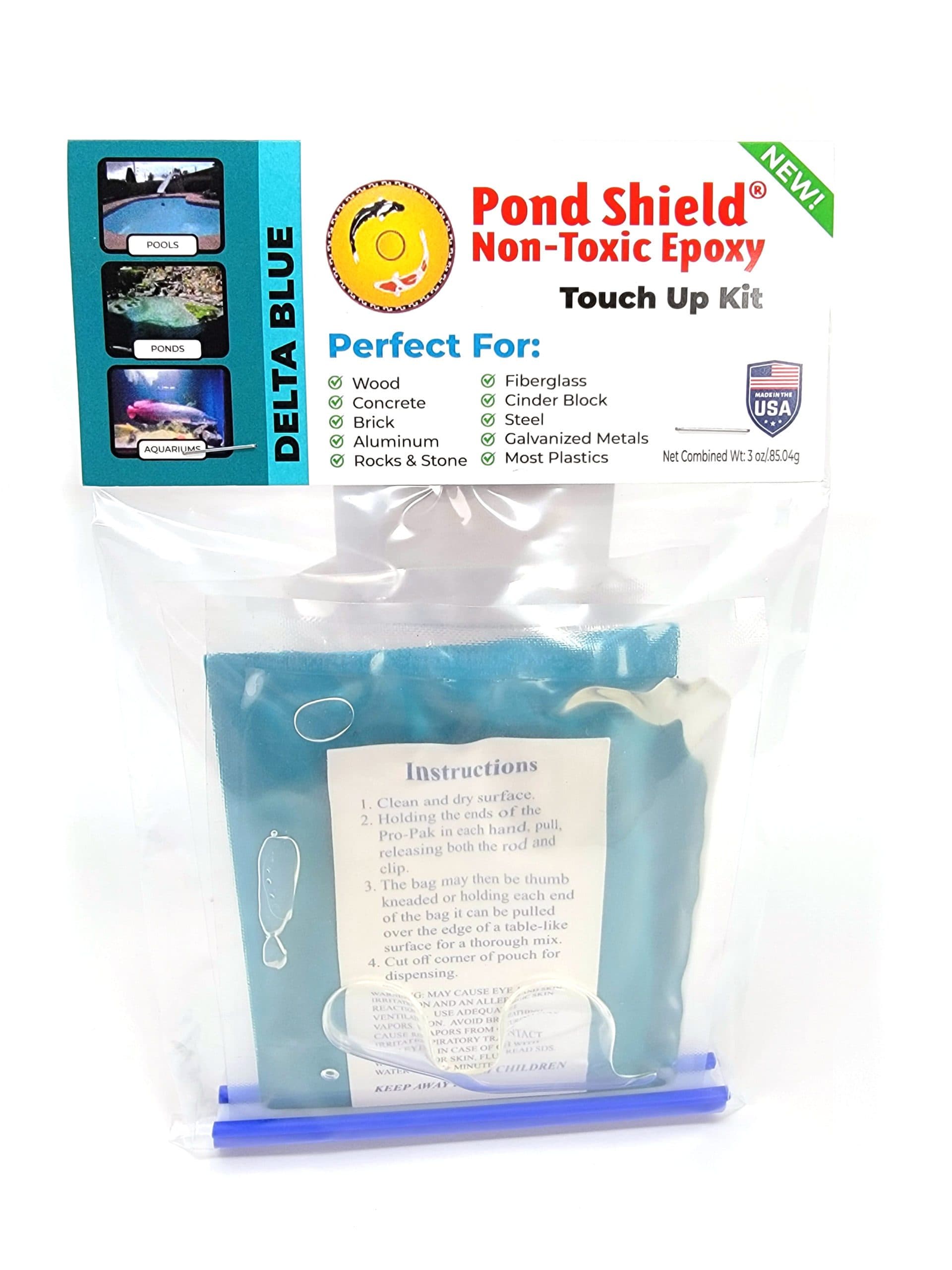 Pond Shield Non-Toxic Epoxy Coating – Touch Up Kit Delta Blue