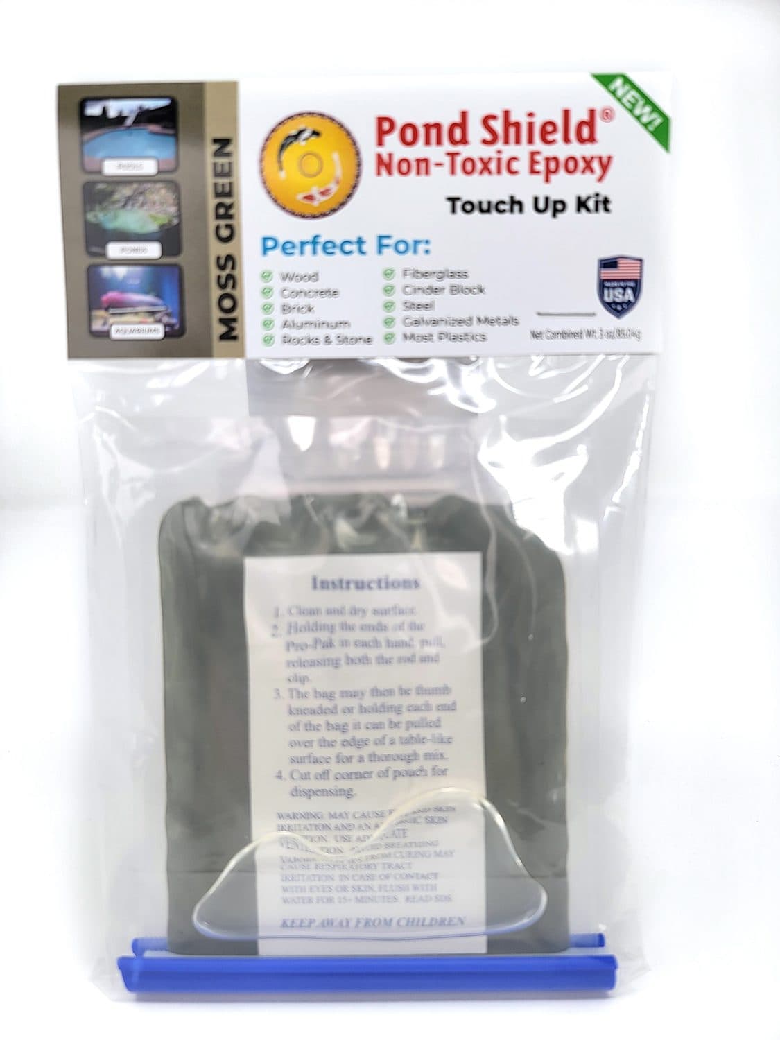 Pond Shield Non-Toxic Epoxy Coating – Touch Up Kit Moss Green