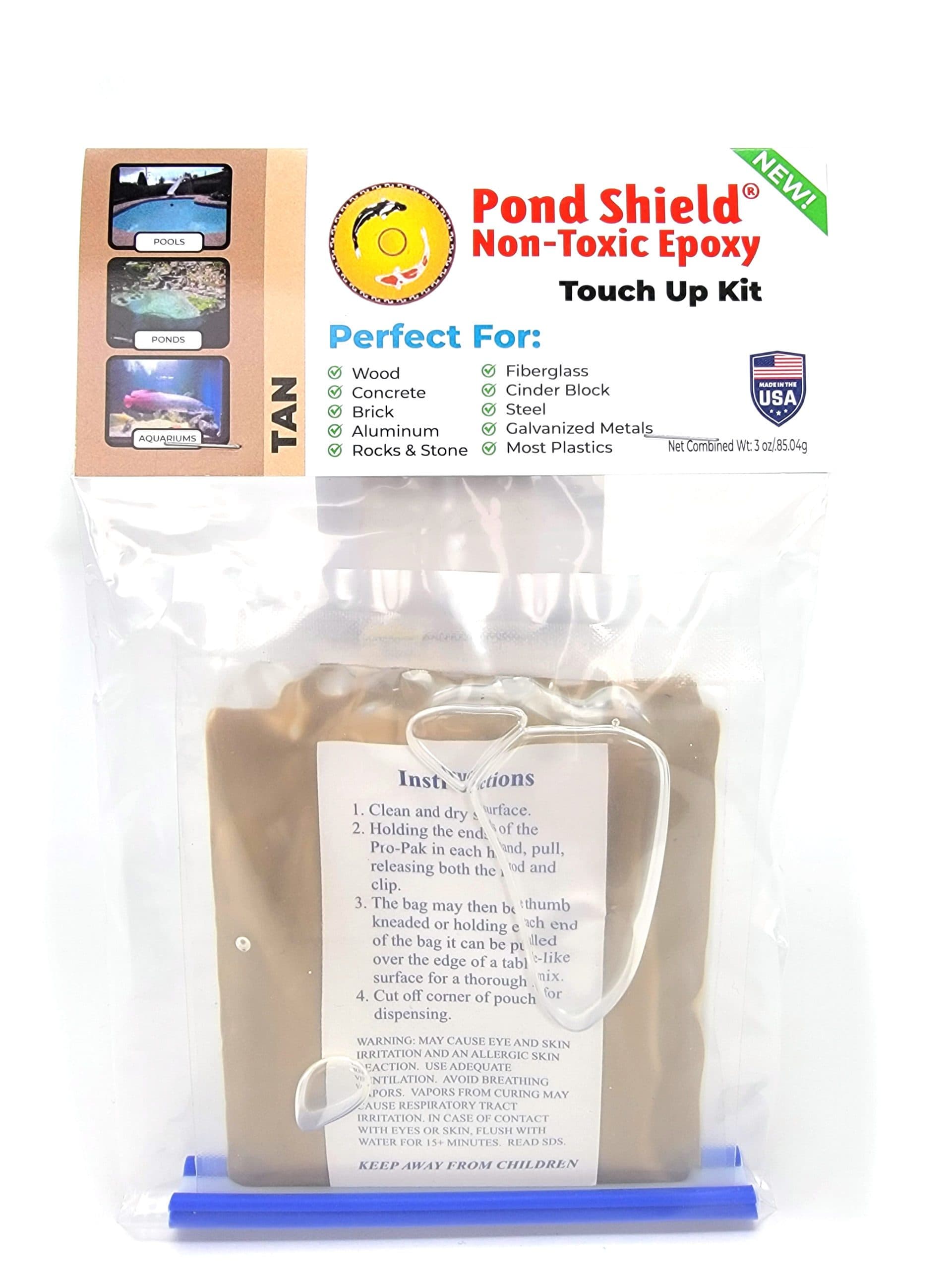 Pond Shield Non-Toxic Epoxy Coating – Touch Up Kit Tan