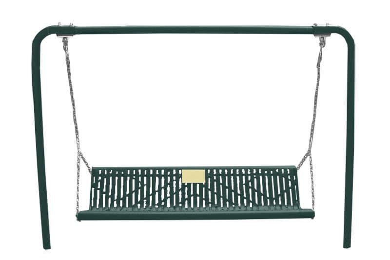 4′ Contour In Ground Memorial Bench Swing | Laser Cut Steel
