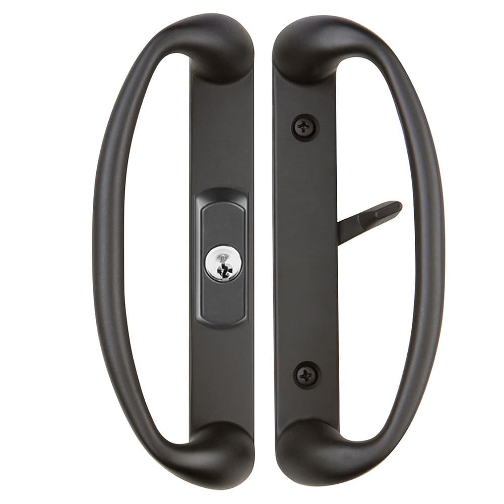 Rockwell Sonoma Sliding Glass Door Handle with Center Keylock in Matte Black Finish 88199814-AL