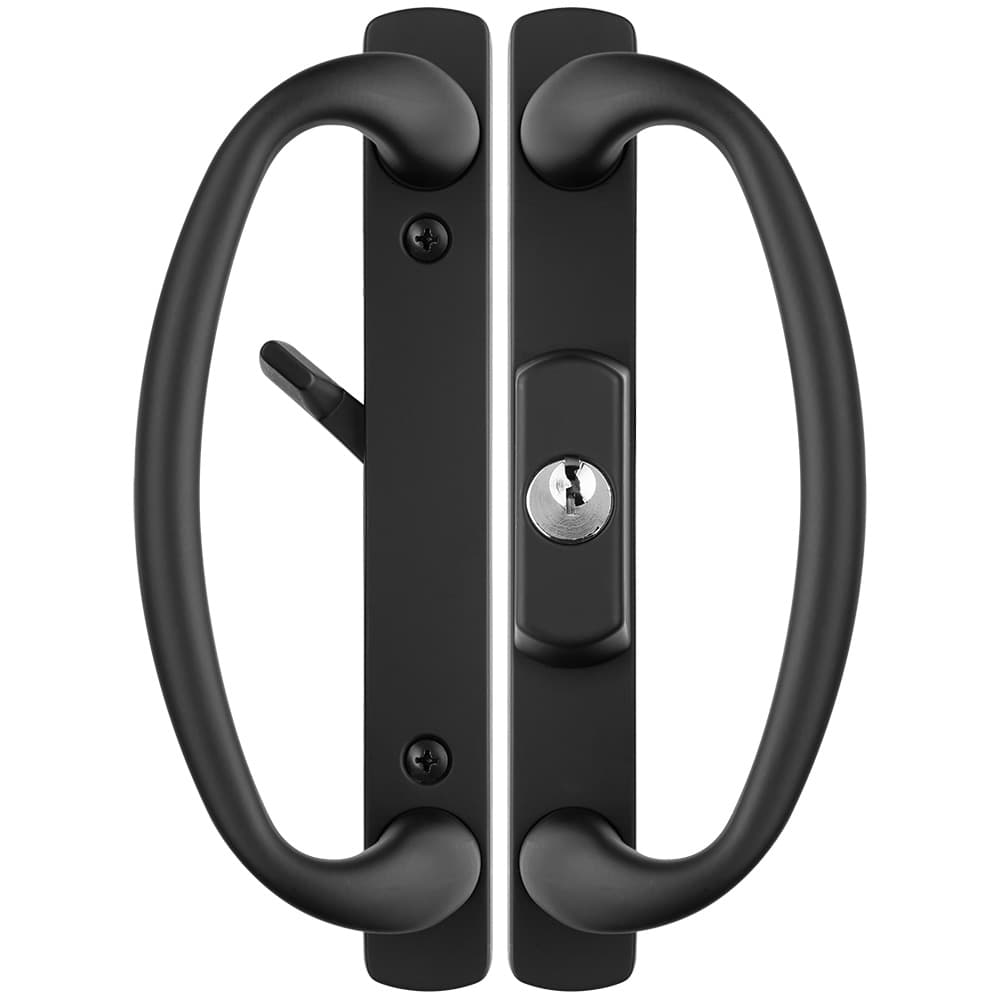 Charlotte Center Keylocking Sliding Door Handle Set in Black Finish 88069814