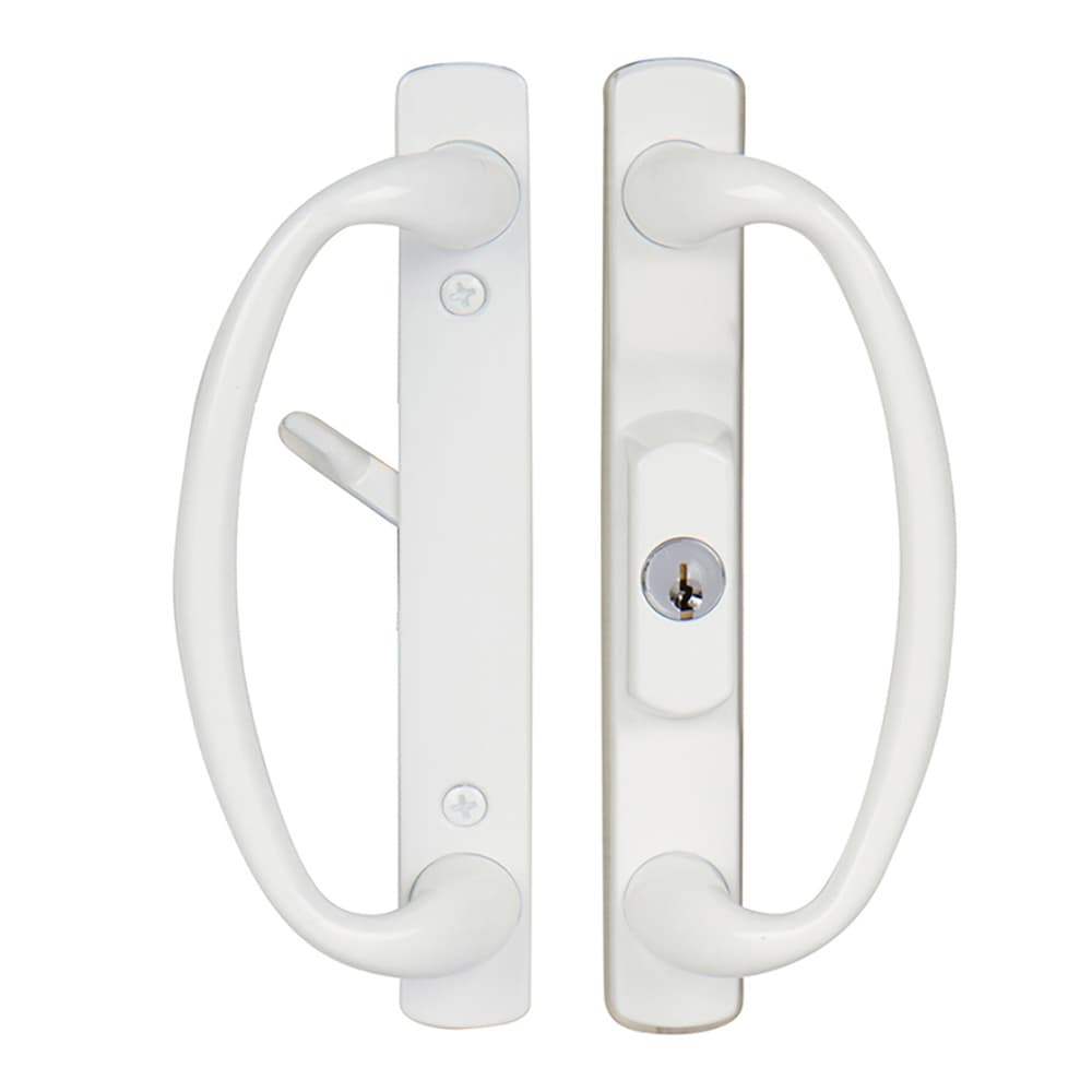 Charlotte Center Keylocking Sliding Door Handle Set in White Finish 88069811
