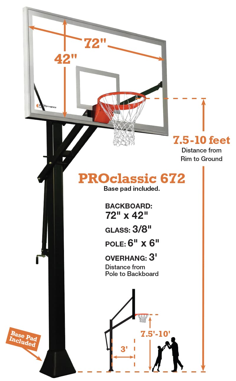 PROclassic® 672 Adjustable Basketball Hoop​