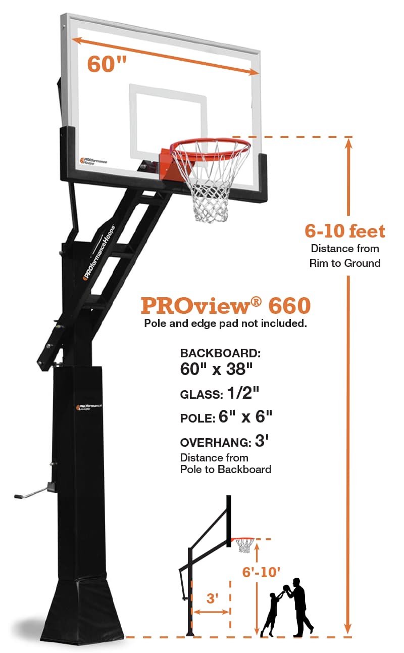 PROview 660 In Ground 60 Inch Basketball Hoop