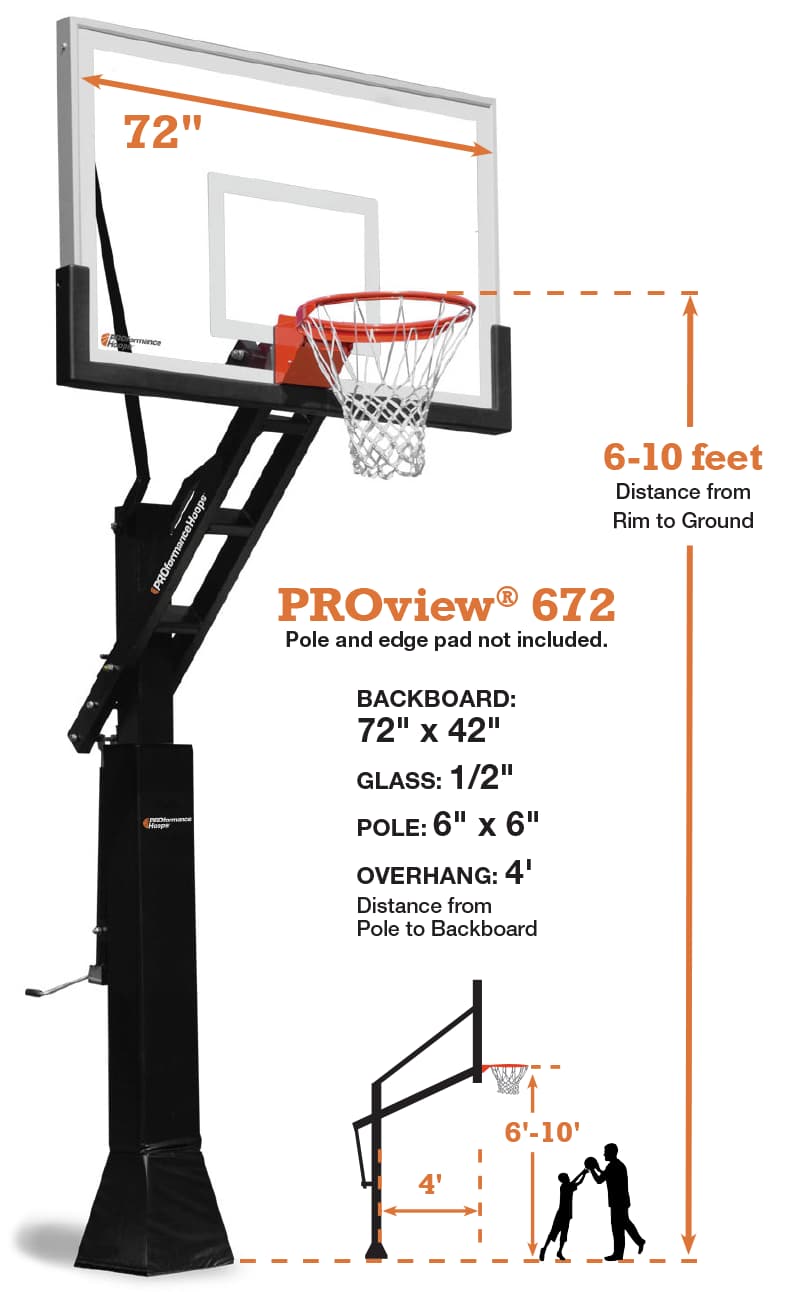 PROview 672 In Ground Adjustable Basketball Hoop