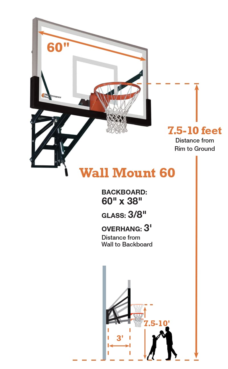 60” WALL MOUNT BASKETBALL HOOP (WM60)